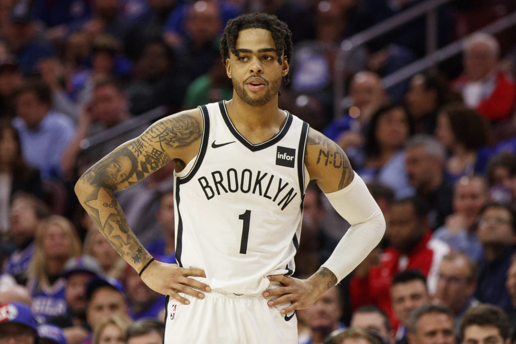 D’Angelo Russell knows that all he can do is wait for the Brooklyn Nets to decide whether he fits into their plans next year after leading the franchise back to the playoffs for the first time in four seasons in 2018-19. (AP Photo/Chris Szagola)