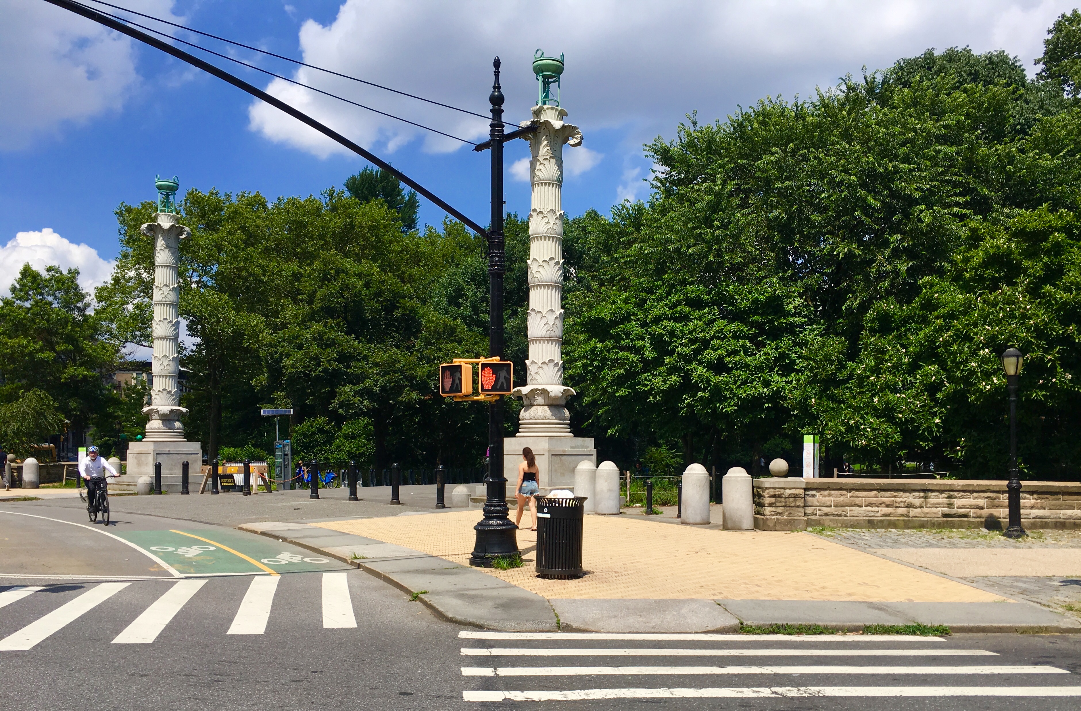 Grand columns mark this entrance to Prospect Park. Eagle photo by Lore Croghan