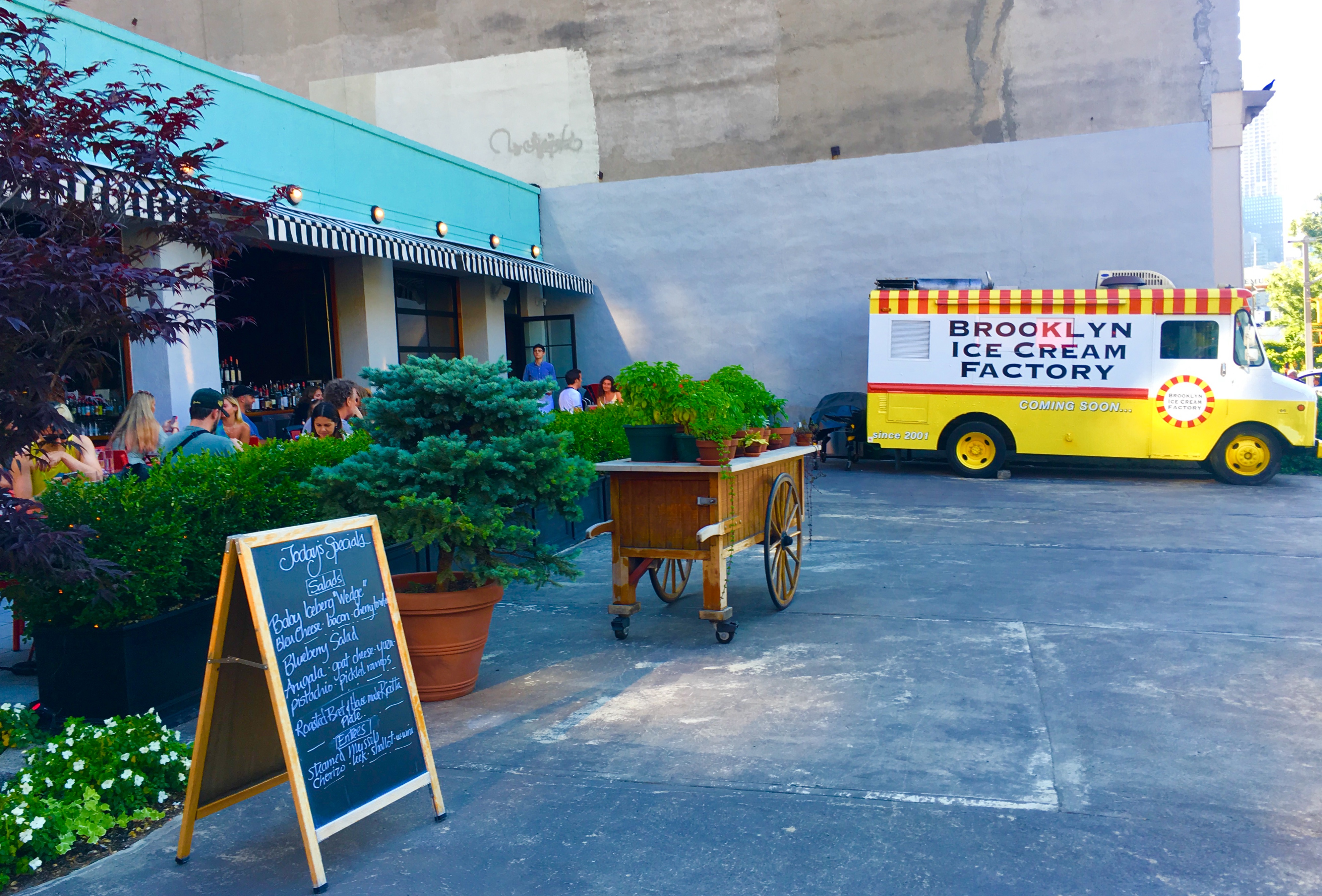 This is the restaurant at 14 Old Fulton St. The truck stands in the spot where Brooklyn Ice Cream Factory plans to open a stand. Eagle photo by Lore Croghan