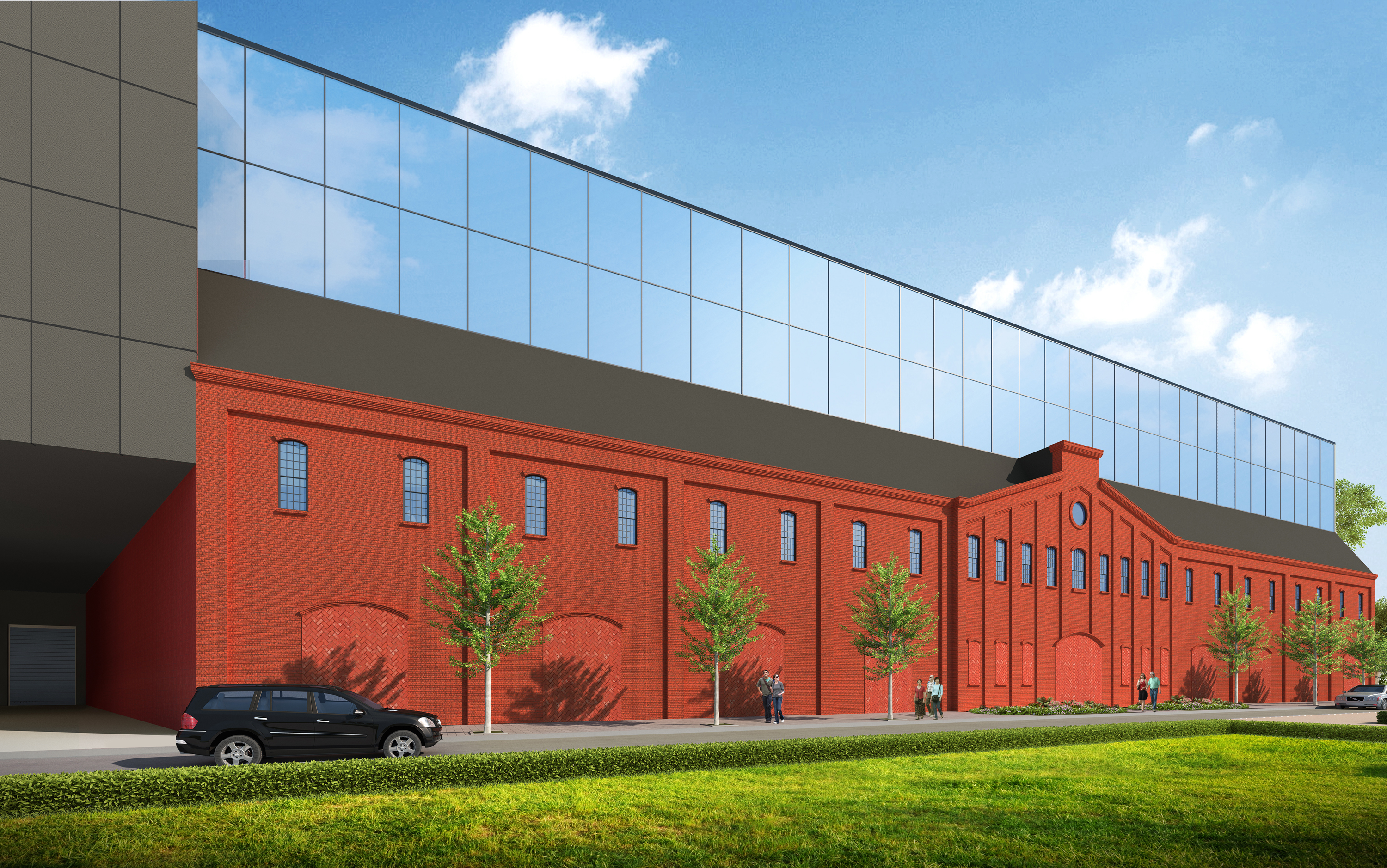 UPS plans to rebuild the south facade of the Lidgerwood Building in Red Hook. Rendering courtesy of UPS