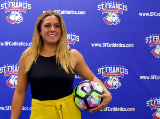 Head coach Justine Lombardi is eager to see her team hit the pitch after spending the past year building up the St. Francis Brooklyn women’s soccer program on Remsen Street. Photo courtesy of SFC Brooklyn Athletics