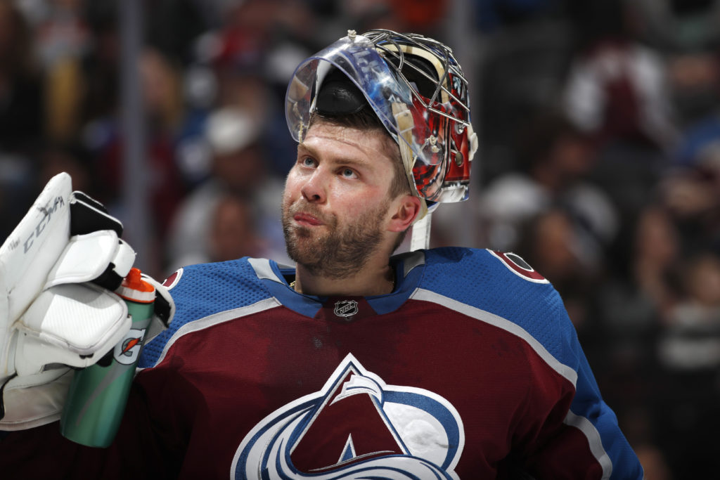 Former Colorado goalie Semyon Varlomov inked a four-year, $20 million deal with the Islanders on Monday as he replaced departed netminder Robin Lehner, who will play in Chicago next year. (AP Photo/David Zalubowski)