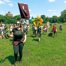 Protesters from Extinction Rebellion. Eagle photo by Paul Stremple