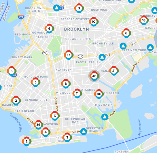 The Con Edison outage map shows the hardest hit areas in the July 21, 2019, outage.