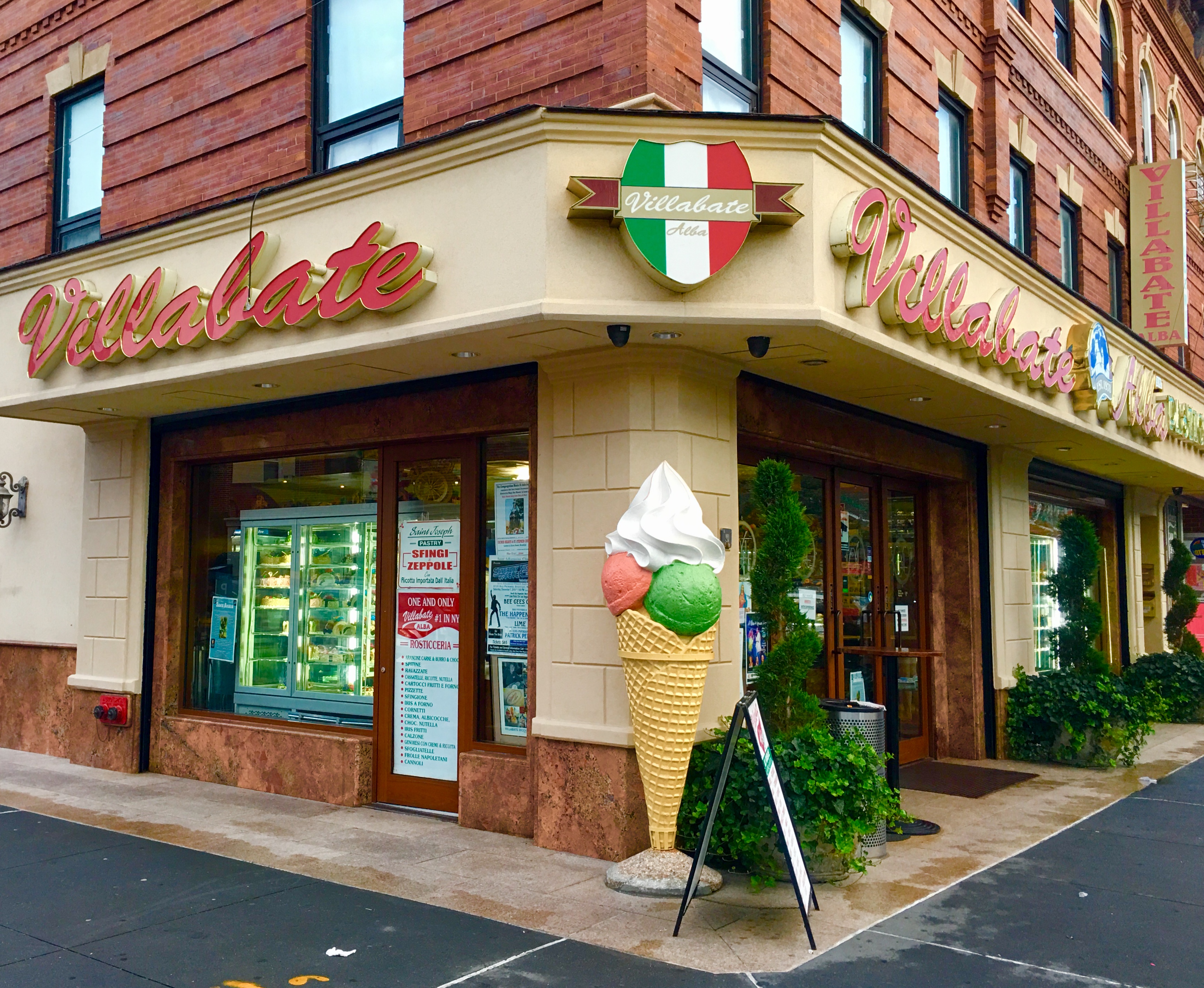 Gelato’s a big seller at Villabate Alba, as the giant cone outside the shop suggests. Eagle photo by Lore Croghan