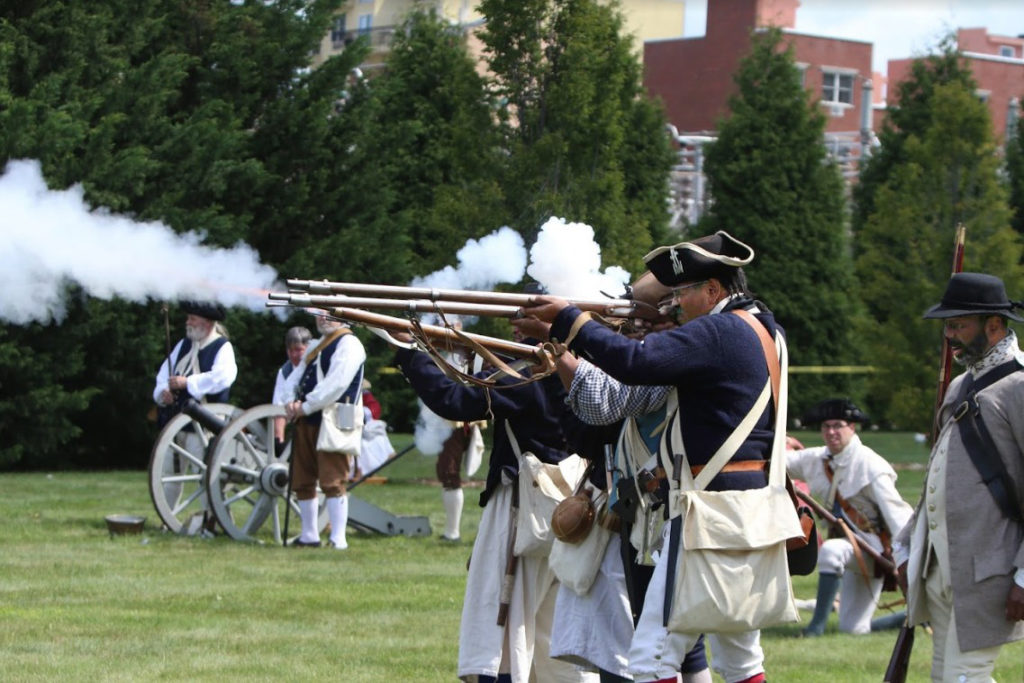 In one of the highlights of the Battle of Brooklyn events, The Green-Wood Cemetery holds tours, ceremonies, reenactments with Redcoats and Patriots, horses, cannon fire and parades. Eagle photo by Andy Katz
