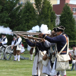 In one of the highlights of the Battle of Brooklyn events, The Green-Wood Cemetery holds tours, ceremonies, reenactments with Redcoats and Patriots, horses, cannon fire and parades. Eagle photo by Andy Katz