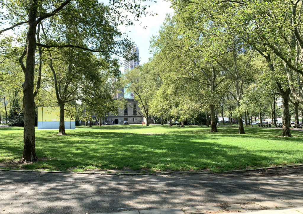 The oval at the north end of the park will be reconstructed started summer 2021. Improvements will include new lighting, water fountains, walkways, pavements and landscaping. Eagle photo by Mary Frost