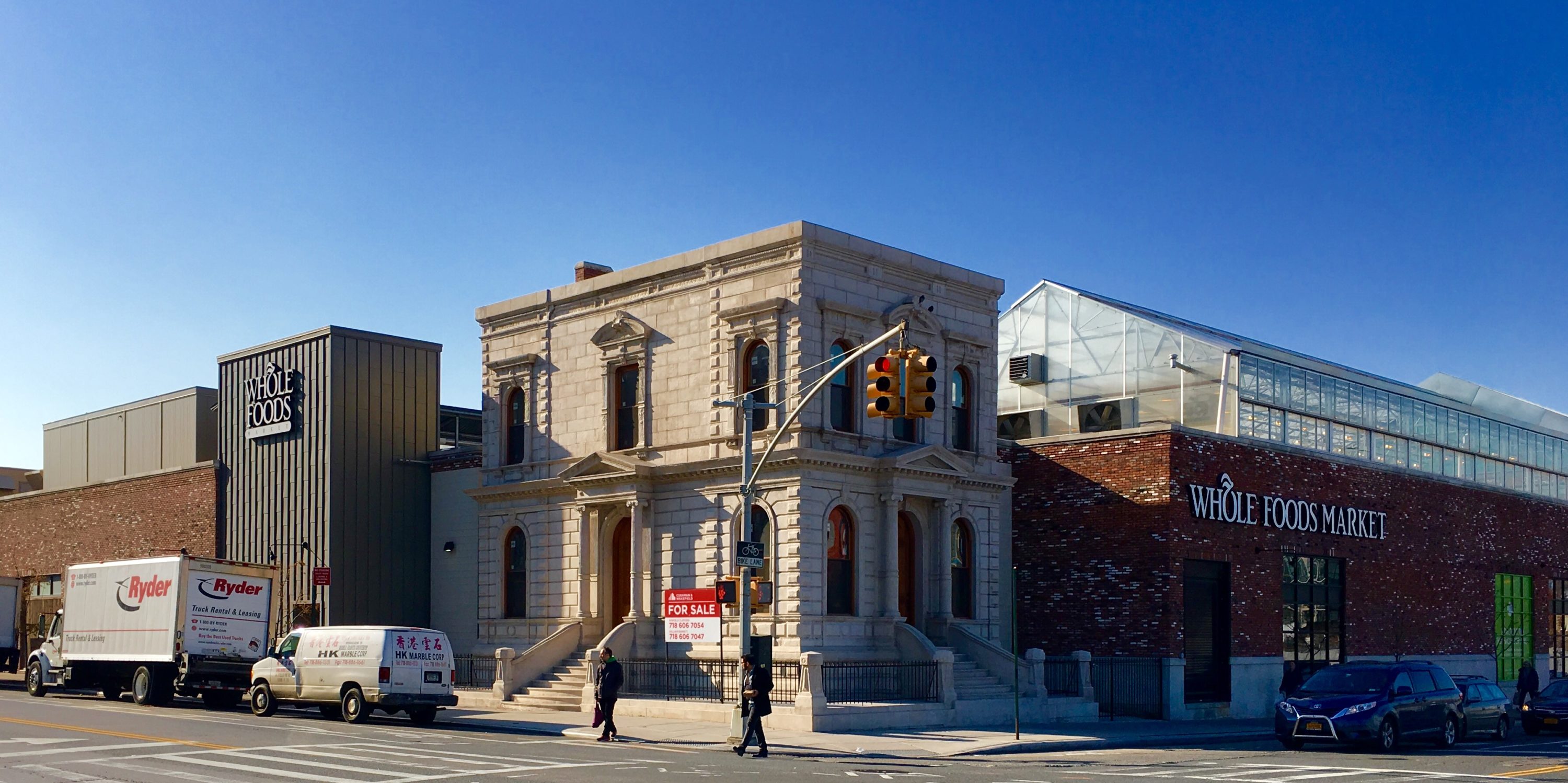 For sale, again: The Coignet Building, shown here surrounded by the Gowanus Whole Foods Market. Eagle file photo by Lore Croghan