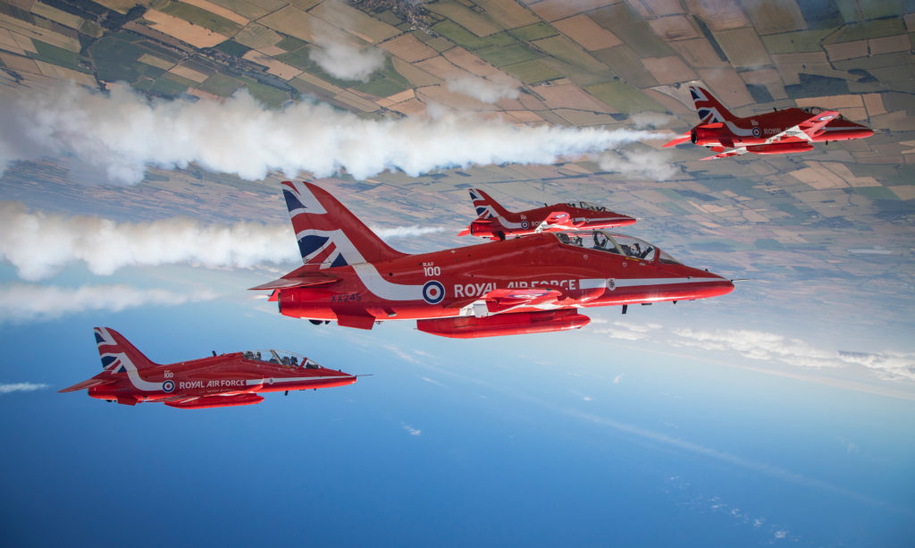The Royal Air Force’s Red Arrows from the United Kingdom will be joining Thursday’s air show over the Statue of Liberty. Photo courtesy of the Red Arrows