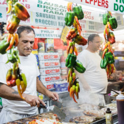 The annual Feast of Santa Rosalia, known also as the 18th Avenue Feast, offers a wide array of street food to munch on. Eagle photos by Paul Frangipane