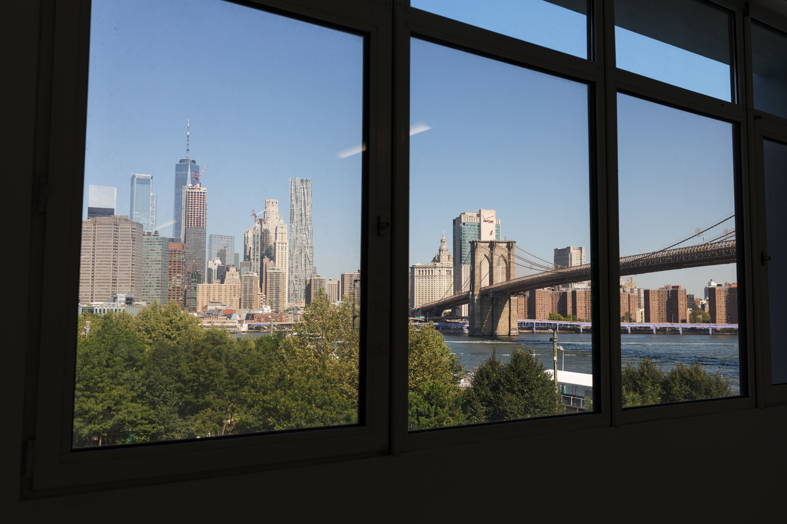 Tenants at 30 Columbia Heights have a near front-row-view to the Brooklyn Bridge and the East River. Eagle photo by Paul Frangipane