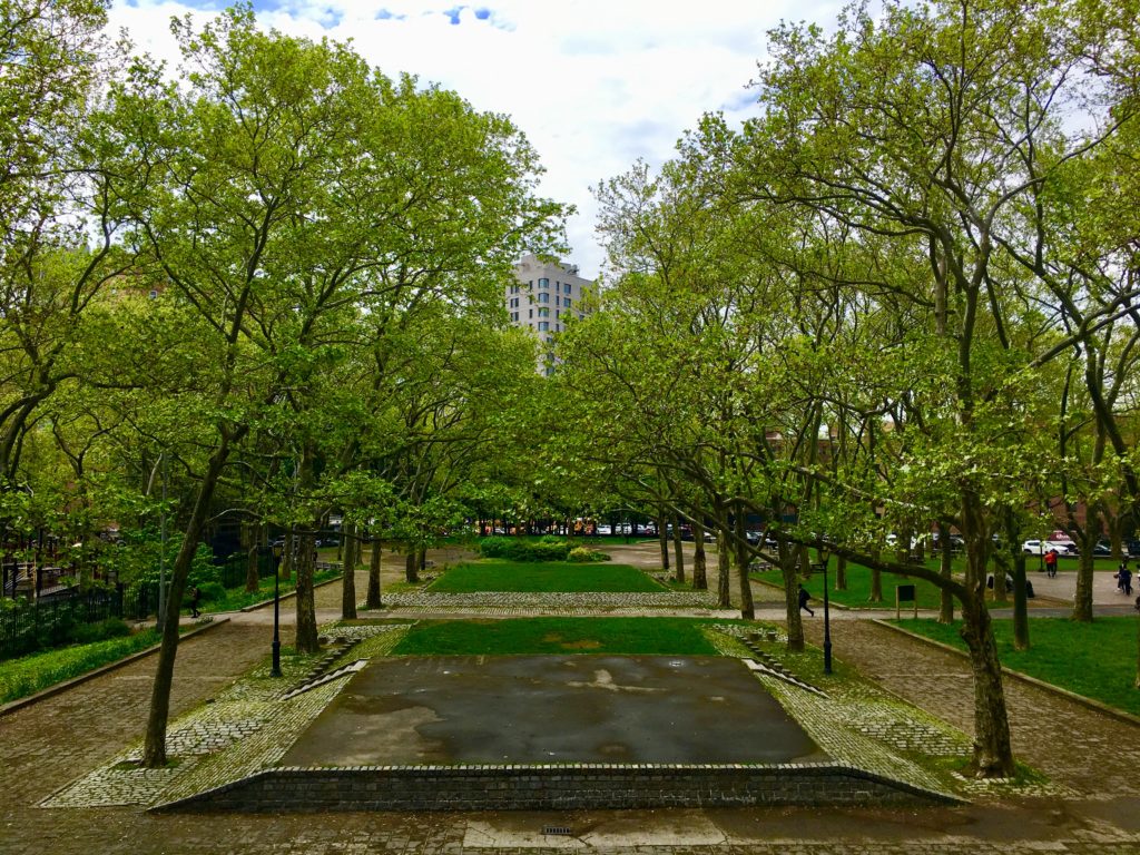 The Sierra Club and local residents are fighting the city Parks Department over the planned removal of 83 trees from Fort Greene Park. Eagle photo by Lore Croghan