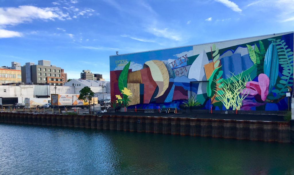 You can see the Dykes Lumber Building from the esplanade behind the Gowanus Whole Foods Market. Eagle photo by Lore Croghan