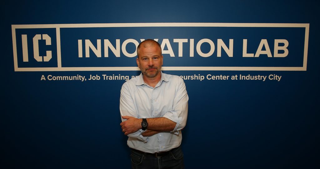 Industry City CEO Andrew Kimball in the Innovation Lab. Photo by Andy Katz