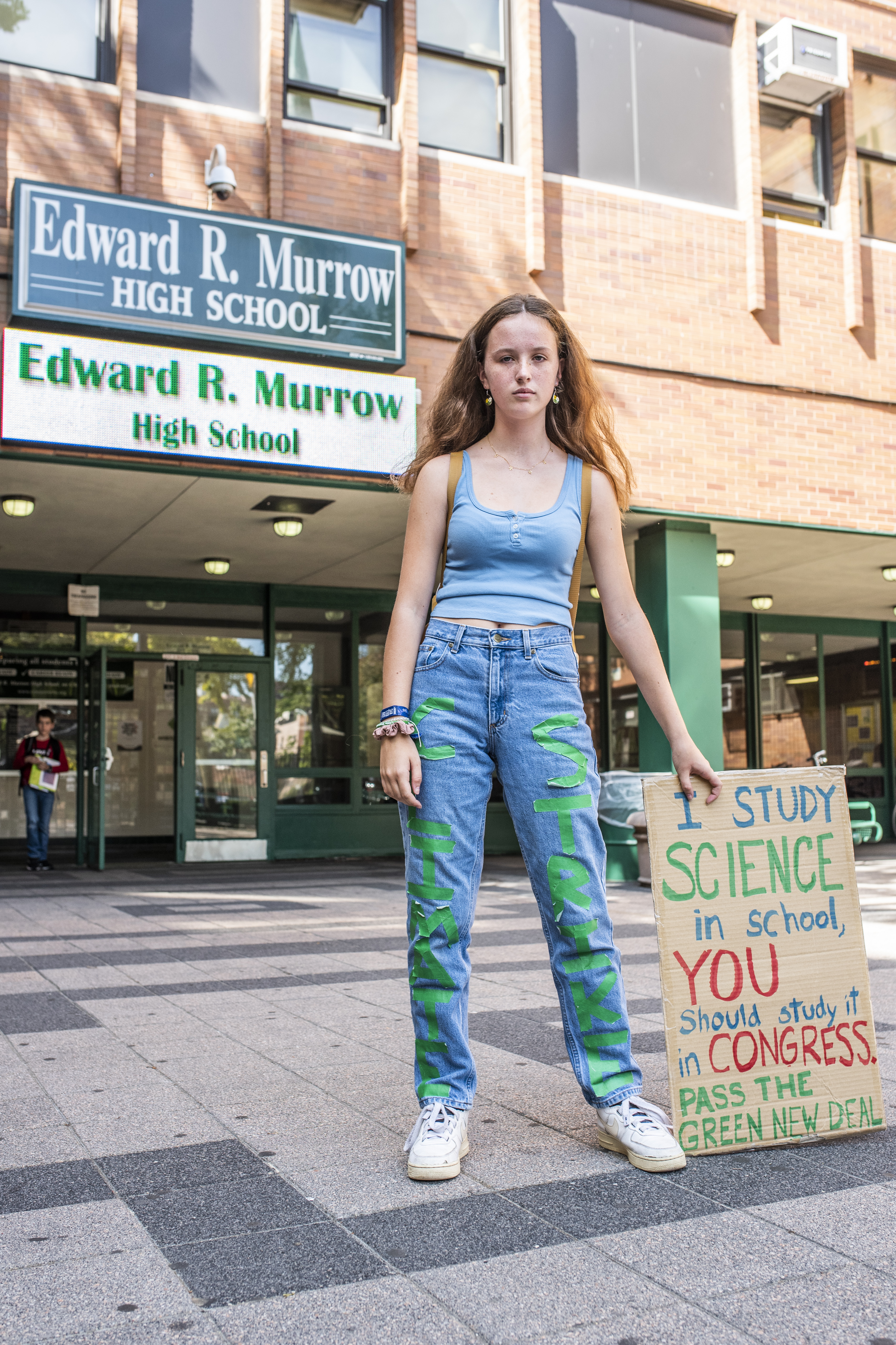 Anastasia Leahy, of Carrol Gardens, and a sophmore at Edward R. Murrow High School, was a lead organizer for her school's student walkout.