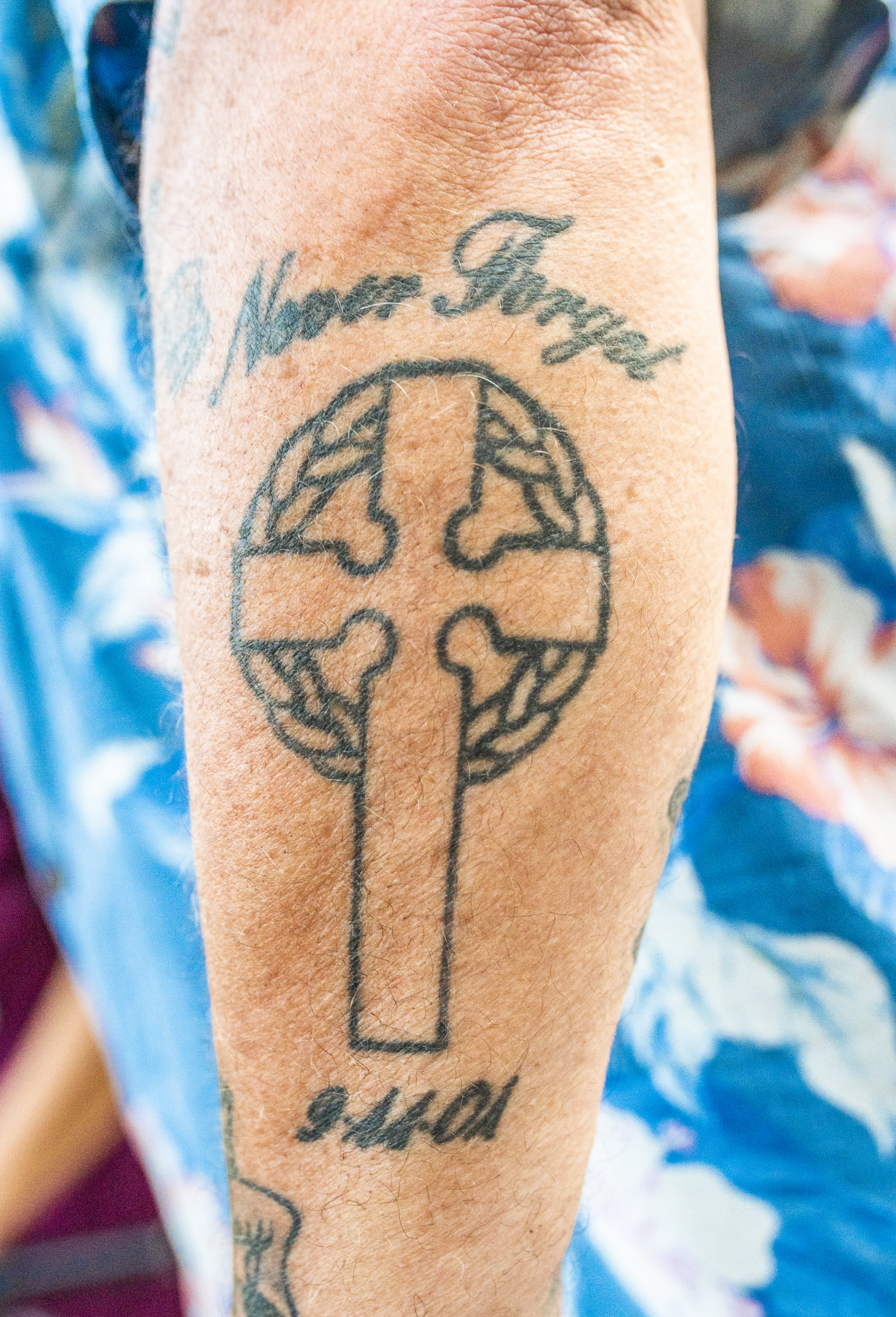 Sheepshead Bay resident Billy Quinn’s got a tattoo with a message. Eagle photo by Mark Davis