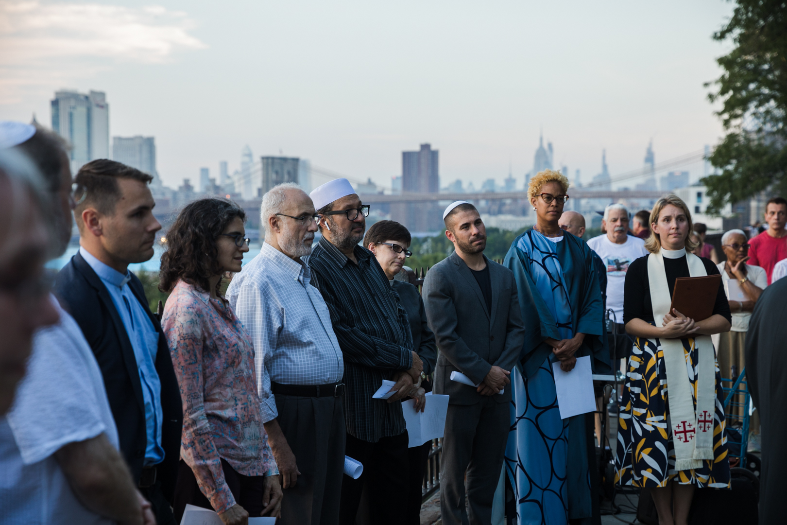 The Brooklyn Heights Interfaith Clergy Association gathered for the 18th year in a row to remember the victims of 9/11. Eagle photo by Paul Frangipane