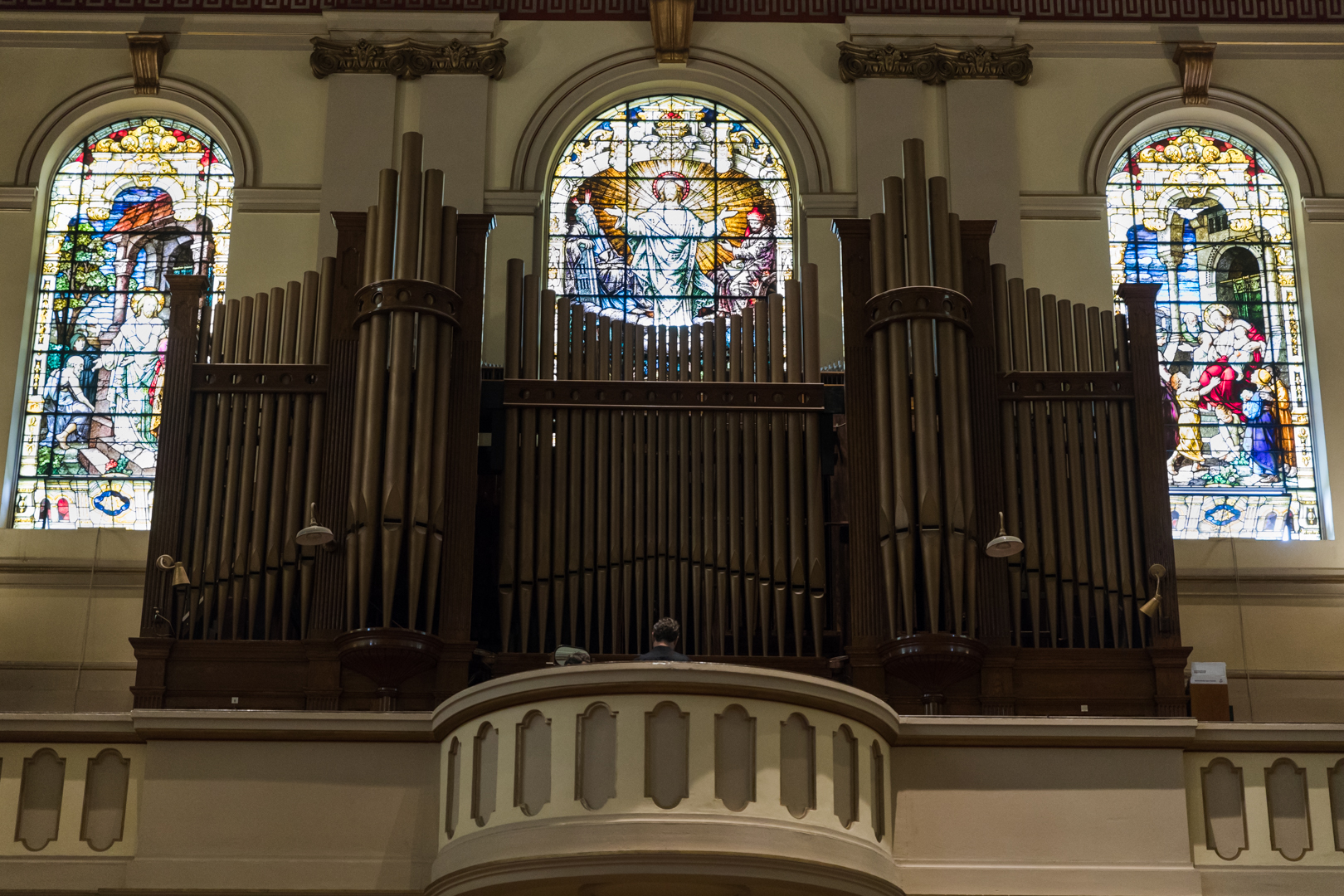 The William E. Baker & Co. organ was rebuilt in 1976. Eagle photo by Paul Frangipane