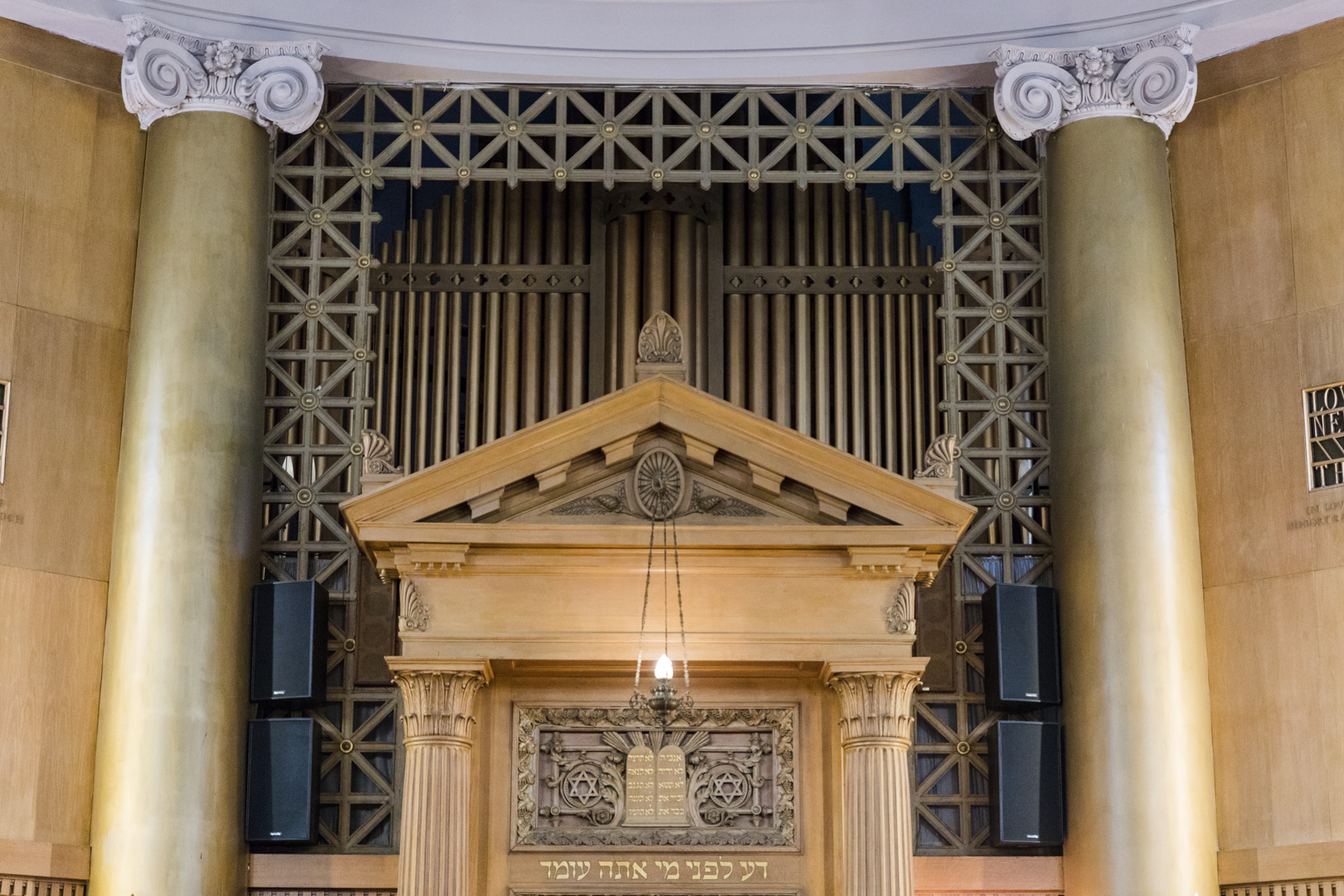 The Midmer-Losh Organ Company instrument from 1929 still hangs at the front of the building even though it is not in working condition. Eagle photo by Paul Frangipane