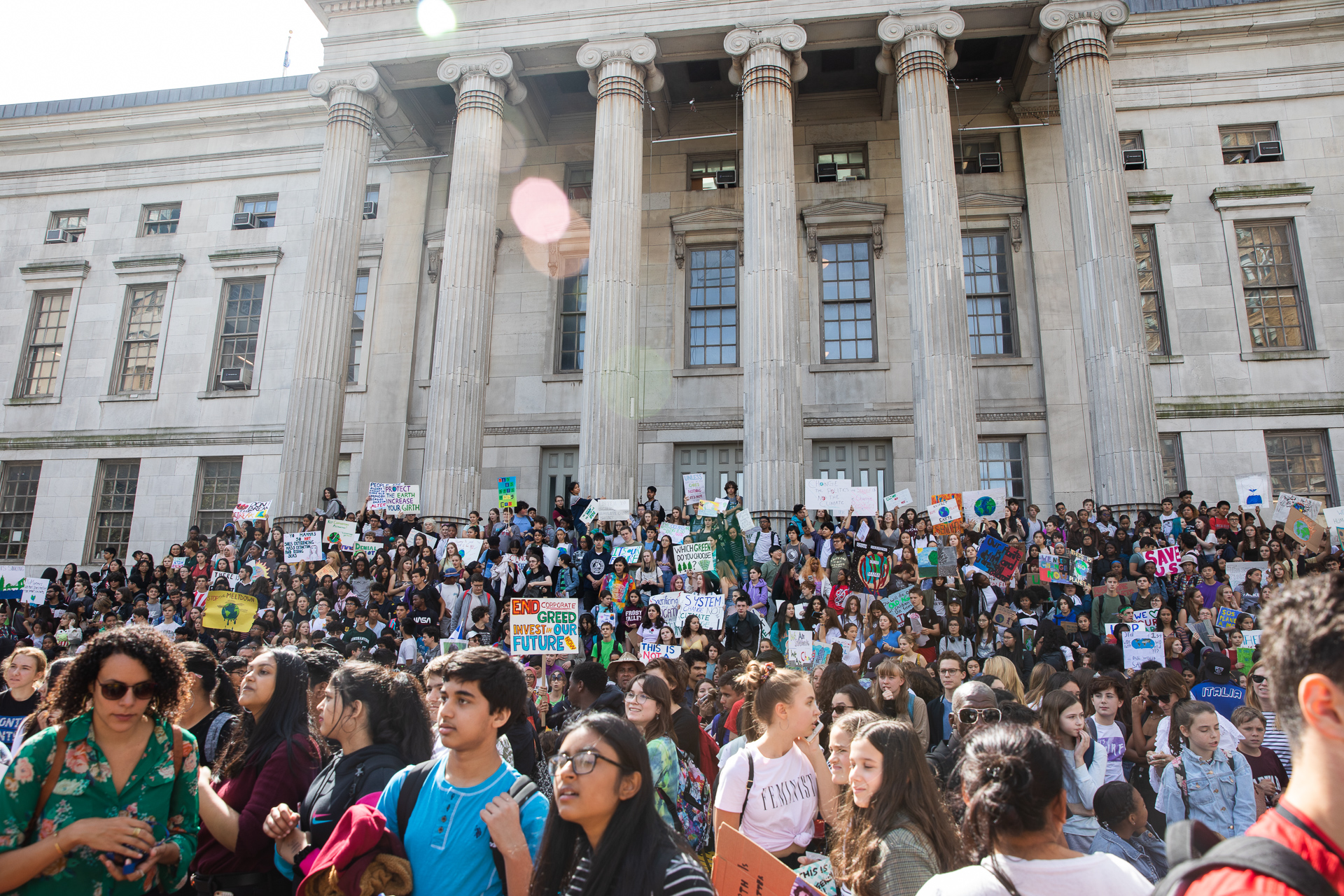 Over five Brooklyn schools met at Borough Hall to make their voices heard.