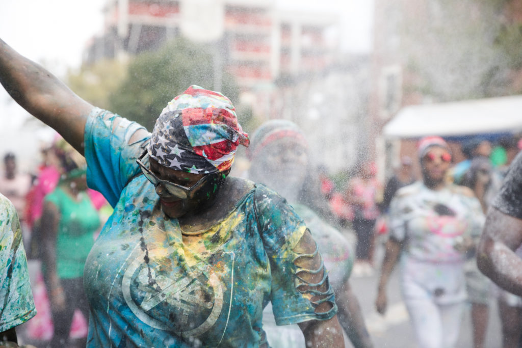 J'Ouvert kicked off at 6 a.m. Monday morning when thousands of spectators came out to celebrate the representation of Caribbean culture. Eagle photo by Paul Frangipane