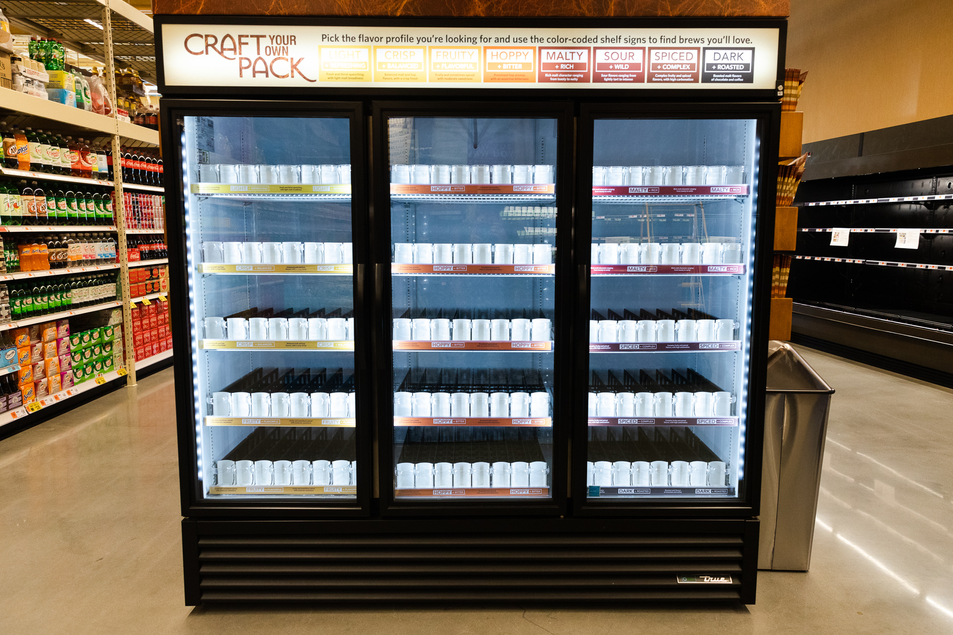 This refrigerated beverage display case will soon be filled with craft beer. Eagle photo by Paul Frangipane