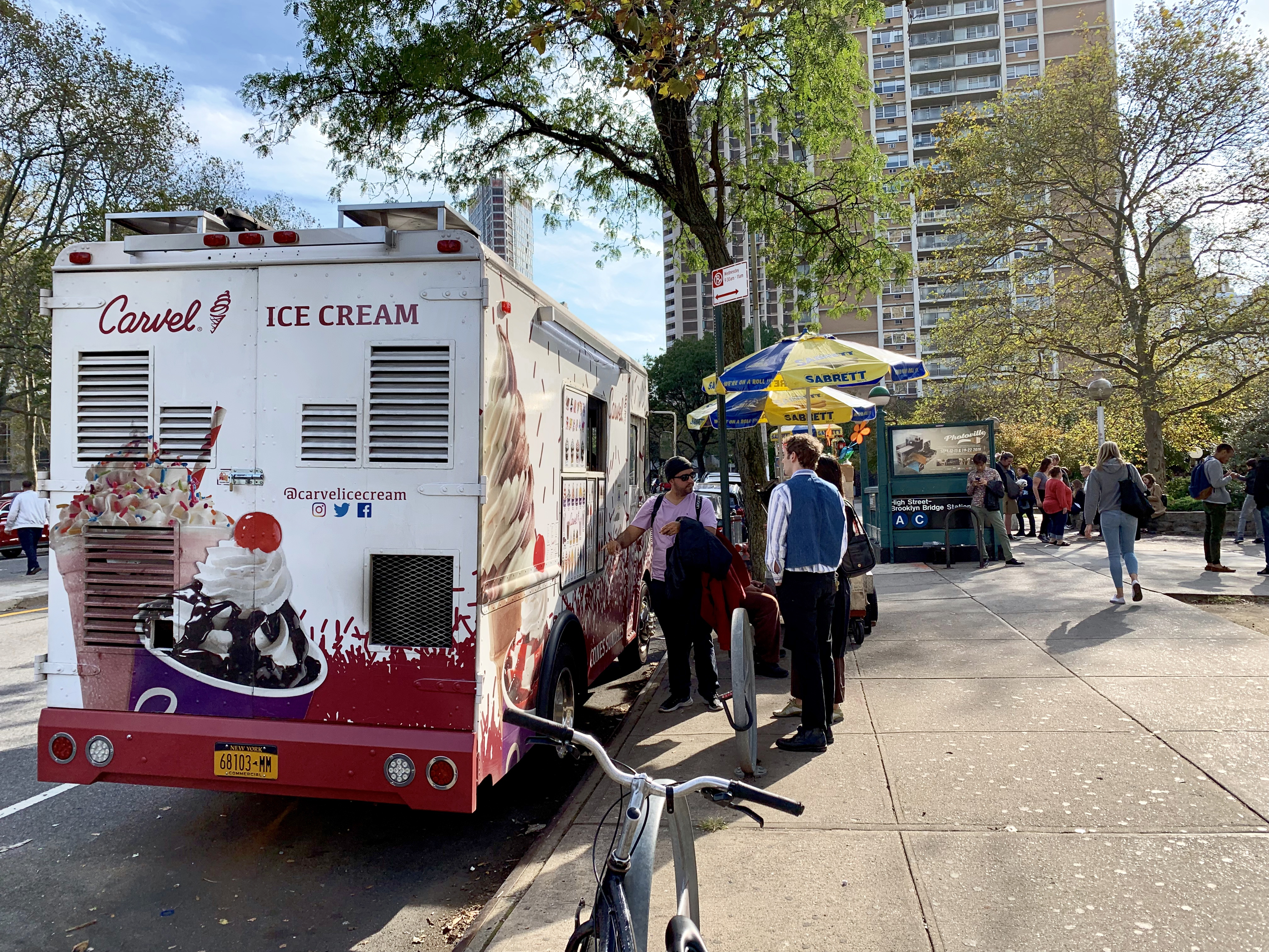An ice cream truck has been plaguing residents of 140 Cadman Plaza West in Brooklyn Heights for years. Eagle photo by Mary Frost