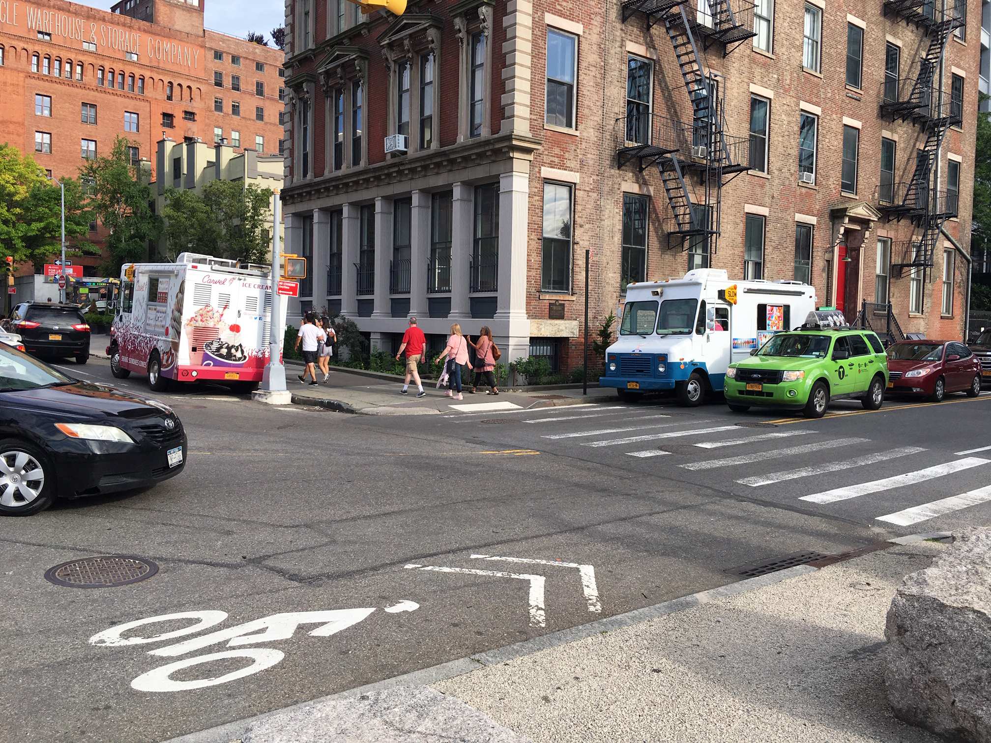 Competing ice cream trucks on Old Fulton Street in the Fulton Ferry Historic District. Photo courtesy of Bill Stein