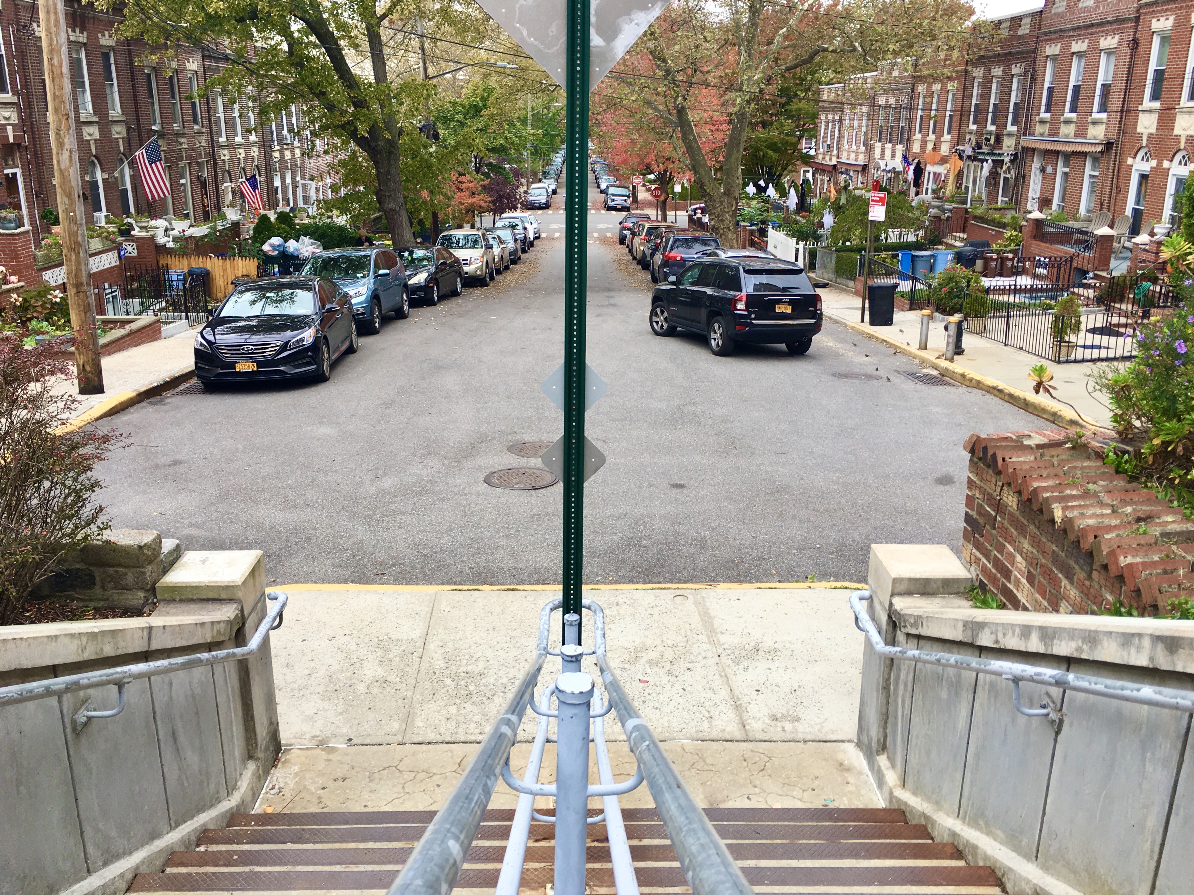 Here’s a view of 74th Street from the staircase that rises above it. Eagle photo by Lore Croghan
