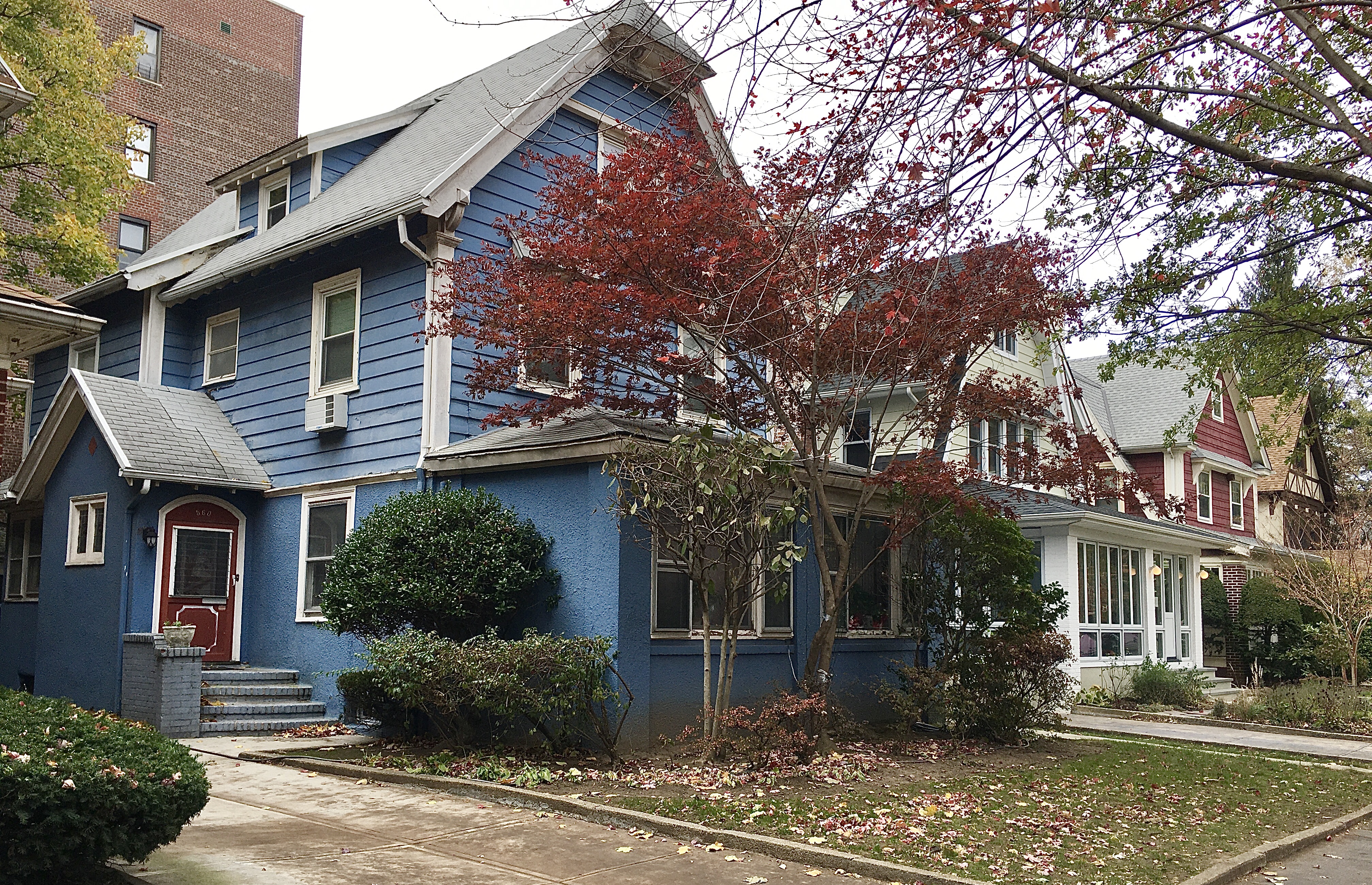 These Westminster Road houses are located in Ditmas Park West. Photo: Lore Croghan/Brooklyn Eagle