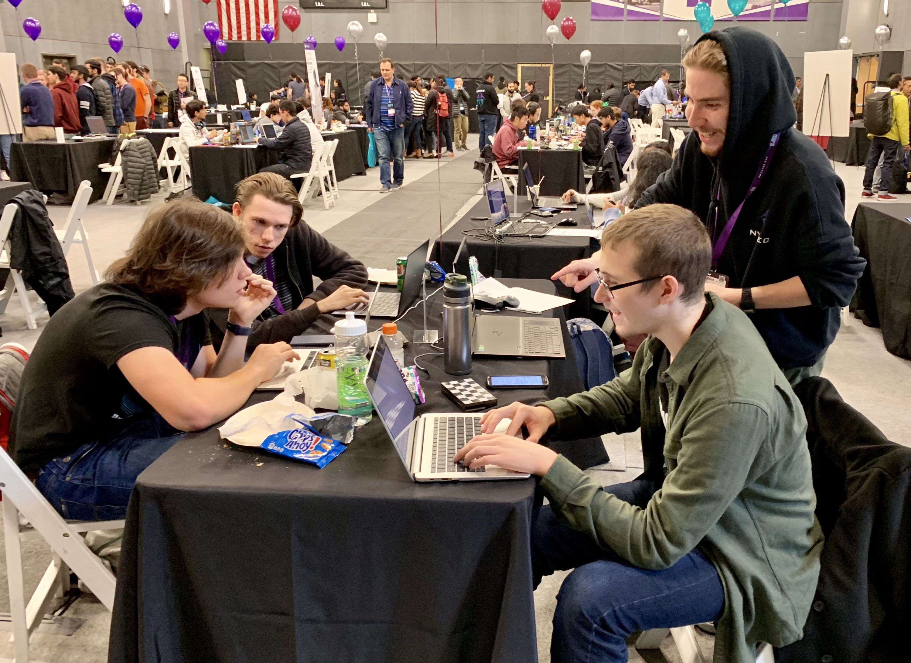 High school students competing in the Cyber Security Awareness Week (CSAW) games at NYU Tandon in Downtown Brooklyn. Eagle photo by Mary Frost