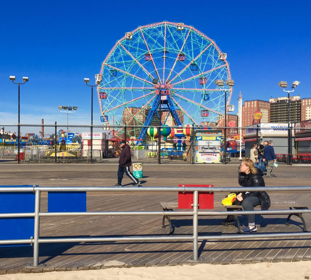 The Coney Island Boardwalk is a scenic spot for a stroll even when the Wonder Wheel and other rides are closed for the season. Photo: Lore Croghan/Brooklyn Eagle
