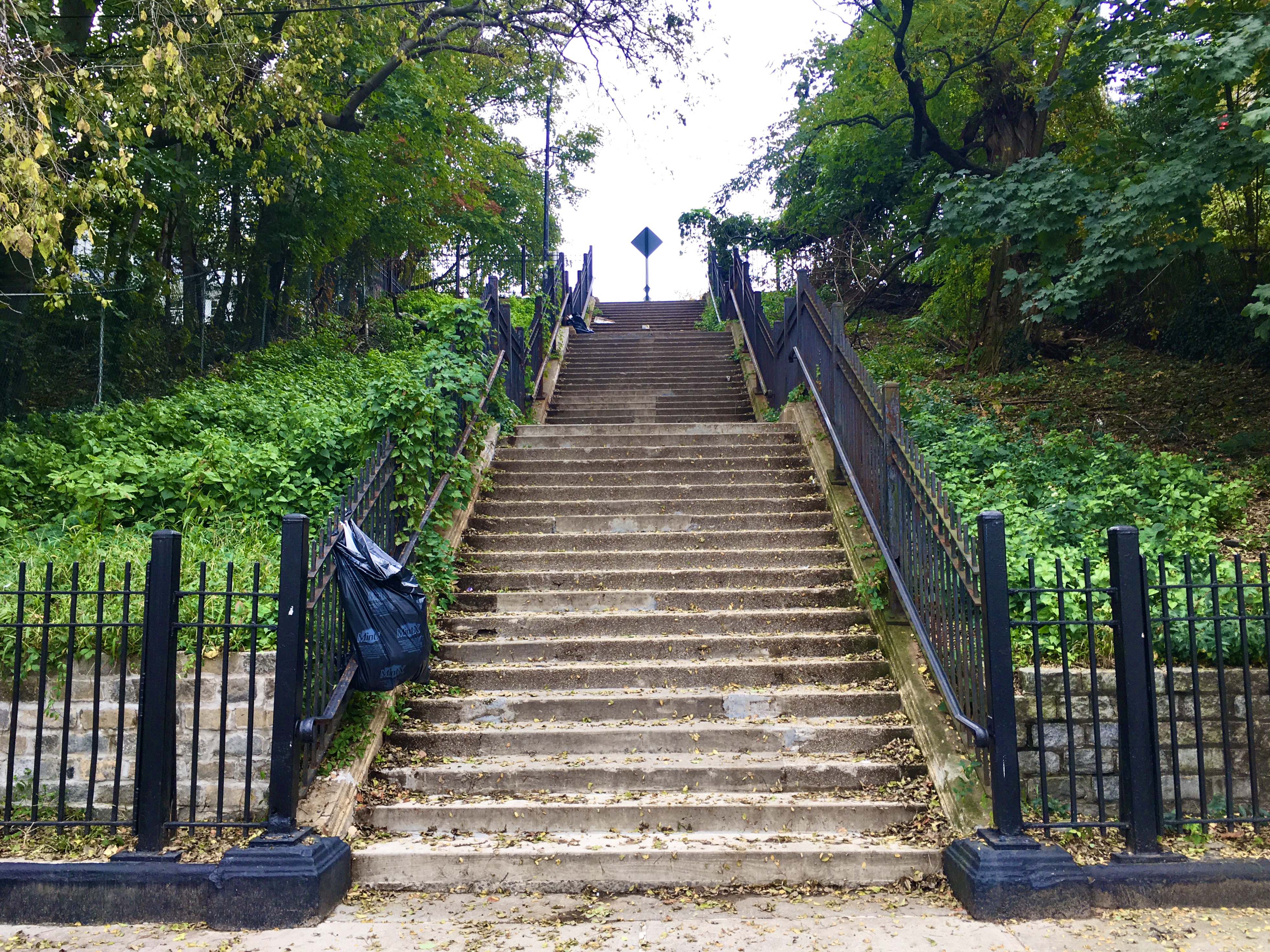 Can’t you just picture the Joker dancing on this Bay Ridge step street? Photo: Lore Croghan/Brooklyn Eagle