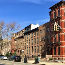 On a walk down Gates Avenue, you can see a nice slice of Central Brooklyn brownstones and rowhouses. Photo: Lore Croghan/Brooklyn Eagle