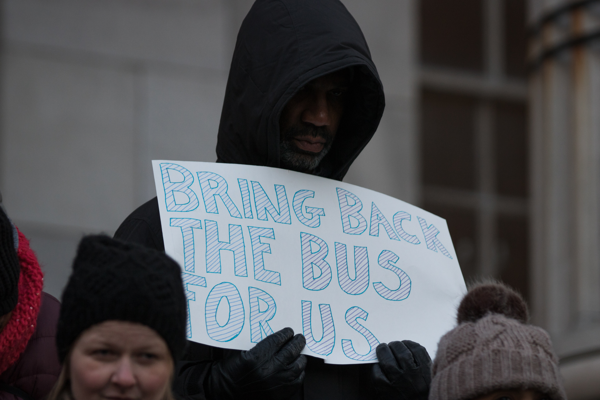 As part of a trio of bills, advocates called for reinstating a decades-old program that offered free regular bus service for families visiting their loved ones incarcerated upstate. Photo: Paul Frangipane/Brooklyn Eagle