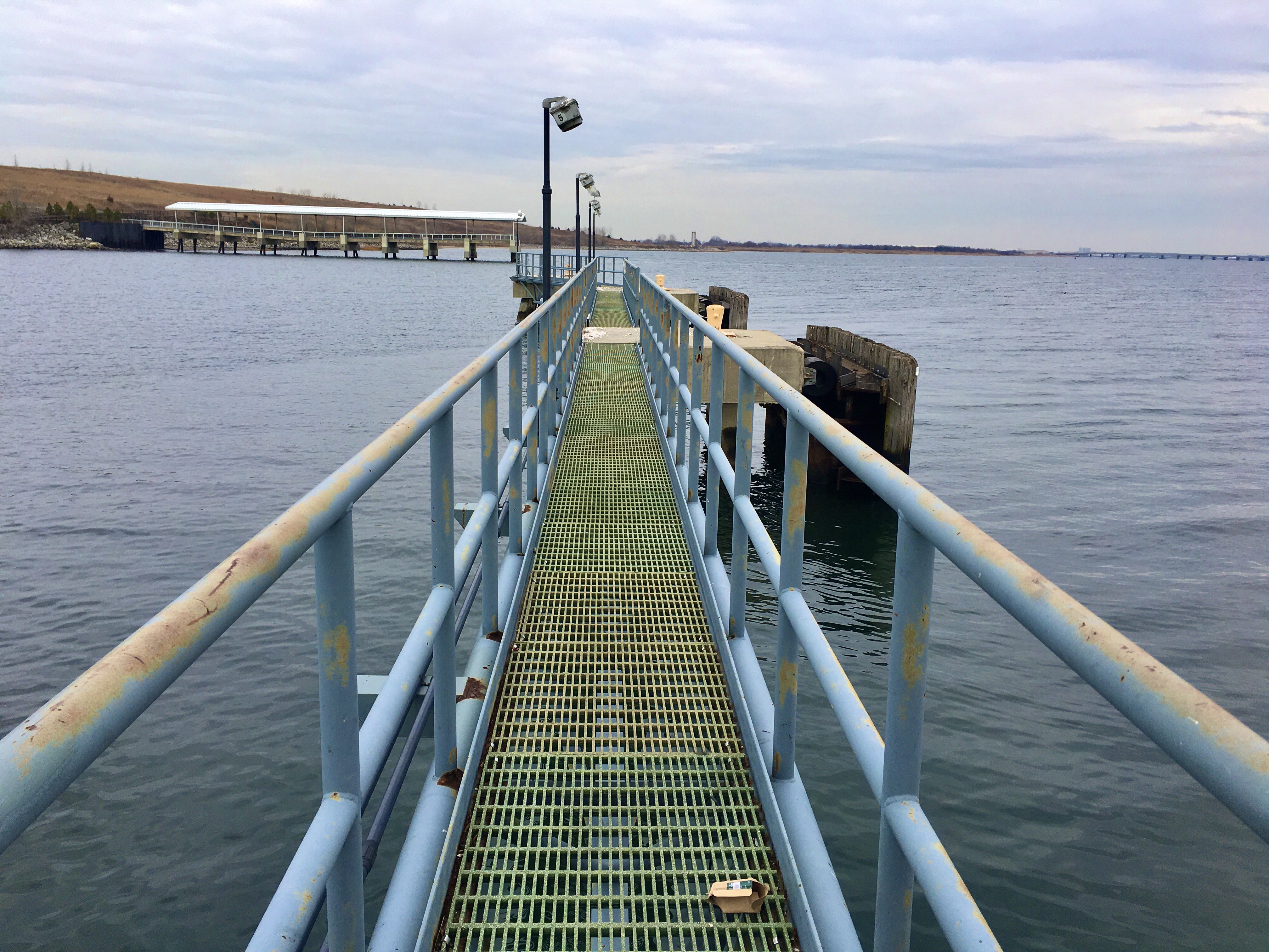 This walkway juts out of Penn Pier in Shirley Chisholm State Park. Photo: Lore Croghan/Brooklyn Eagle