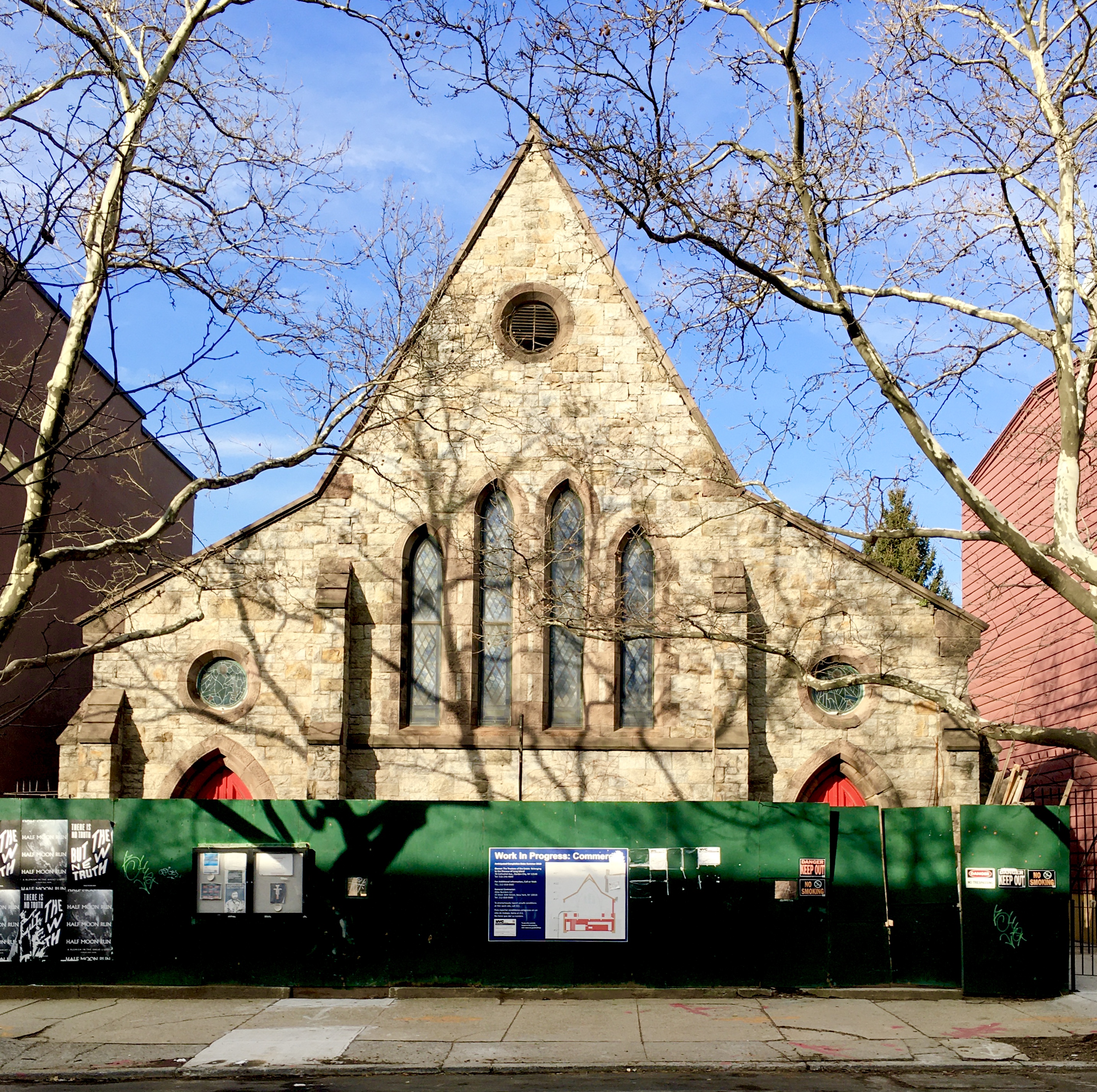 The Episcopal Church of the Ascension is being renovated. Photo: Lore Croghan/Brooklyn Eagle