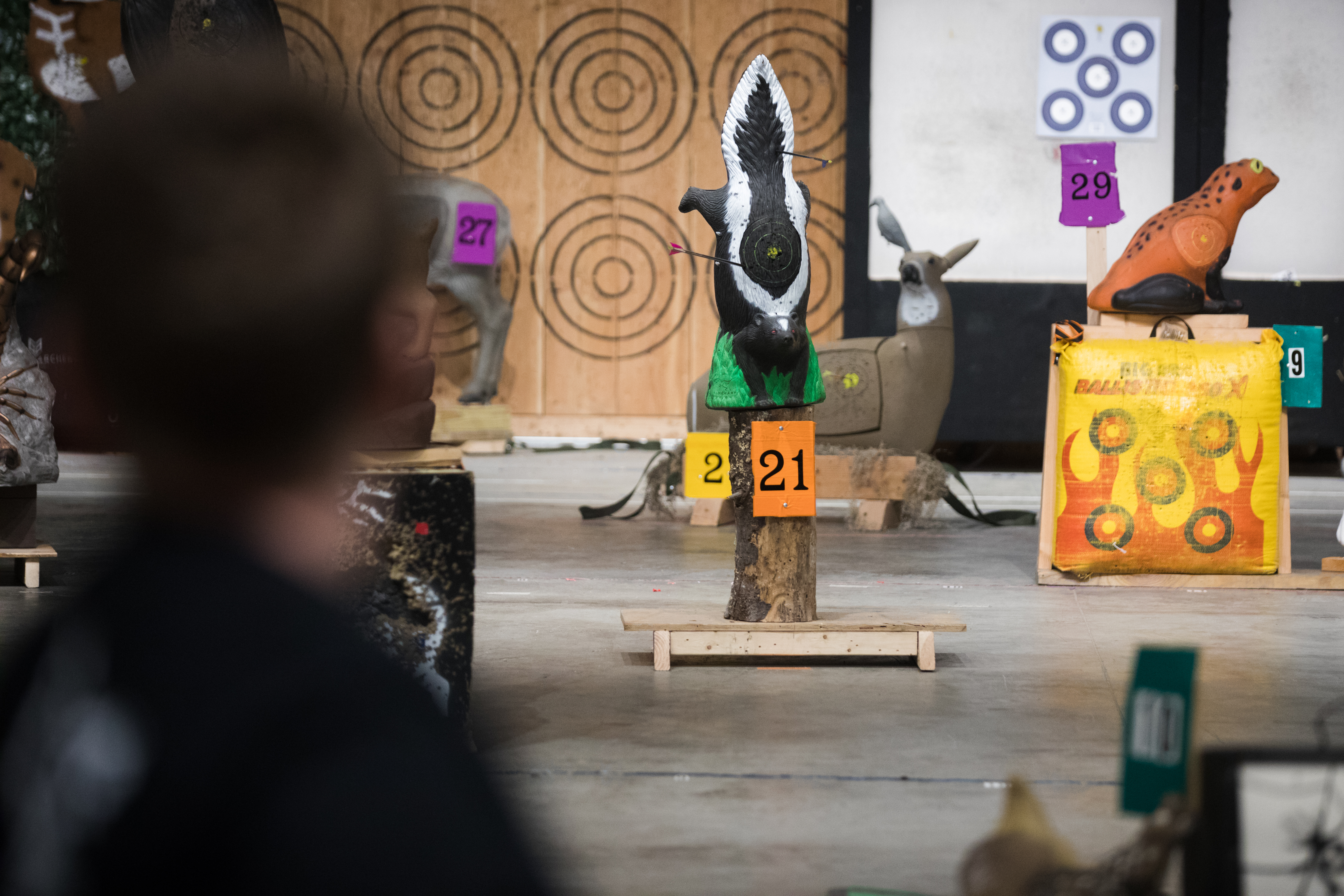 Each animal is given a different point amount. At the end of the night, the shooters tally their point totals and are added to a leader board.