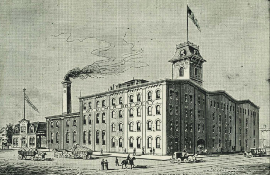 This is an 1898 drawing of the William Ulmer Brewery. Image via the Landmarks Preservation Commission 