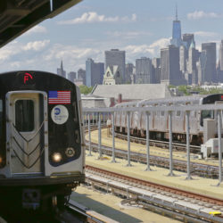 The F train in Brooklyn.