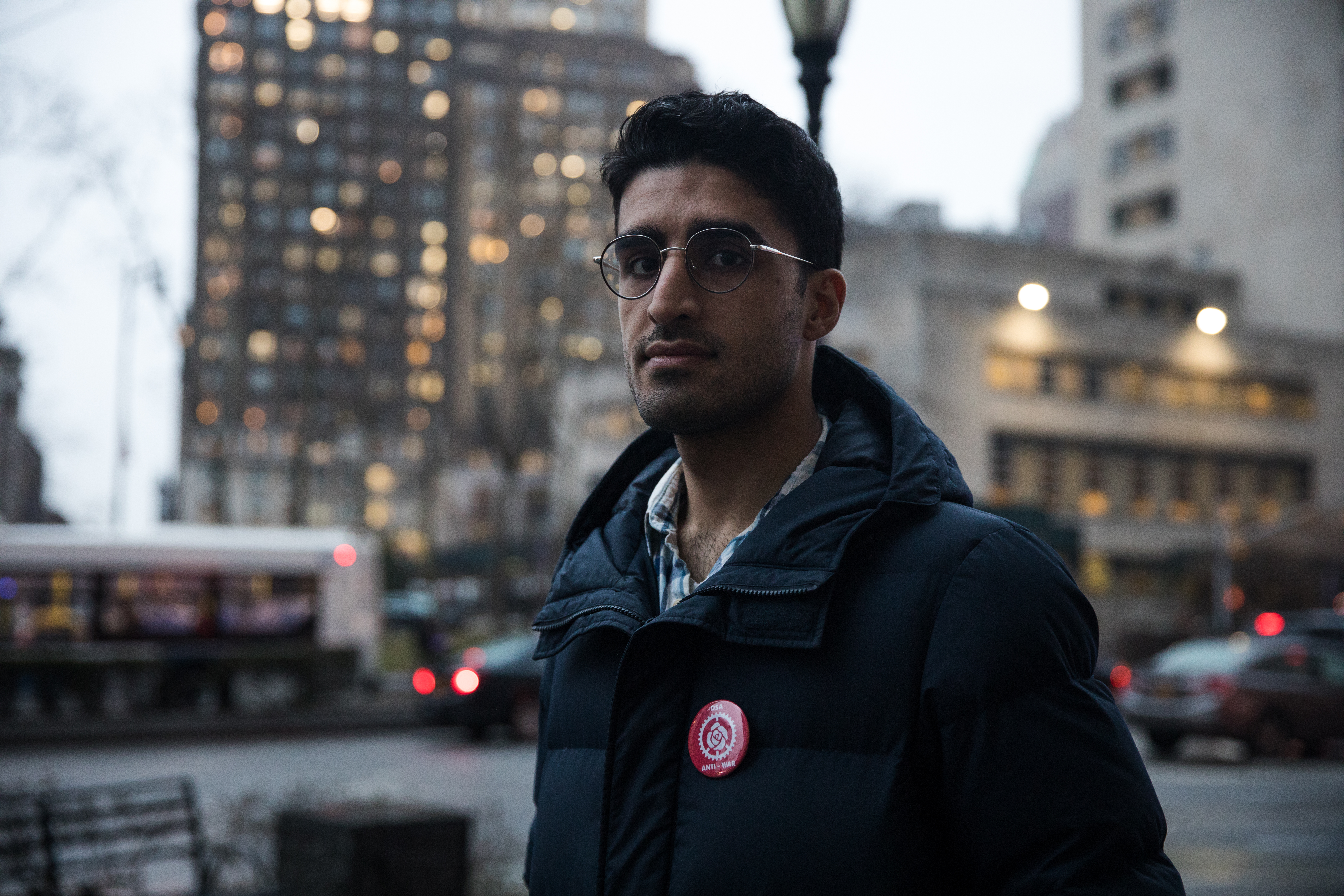 Sepehr Makaremi has been living in New York for about eight years. In addition to his day job as an IT Engineer, he volunteers with New York City Democratic Socialists of America's Anti-War Working Group. Photo: Paul Frangipane/Brooklyn Eagle