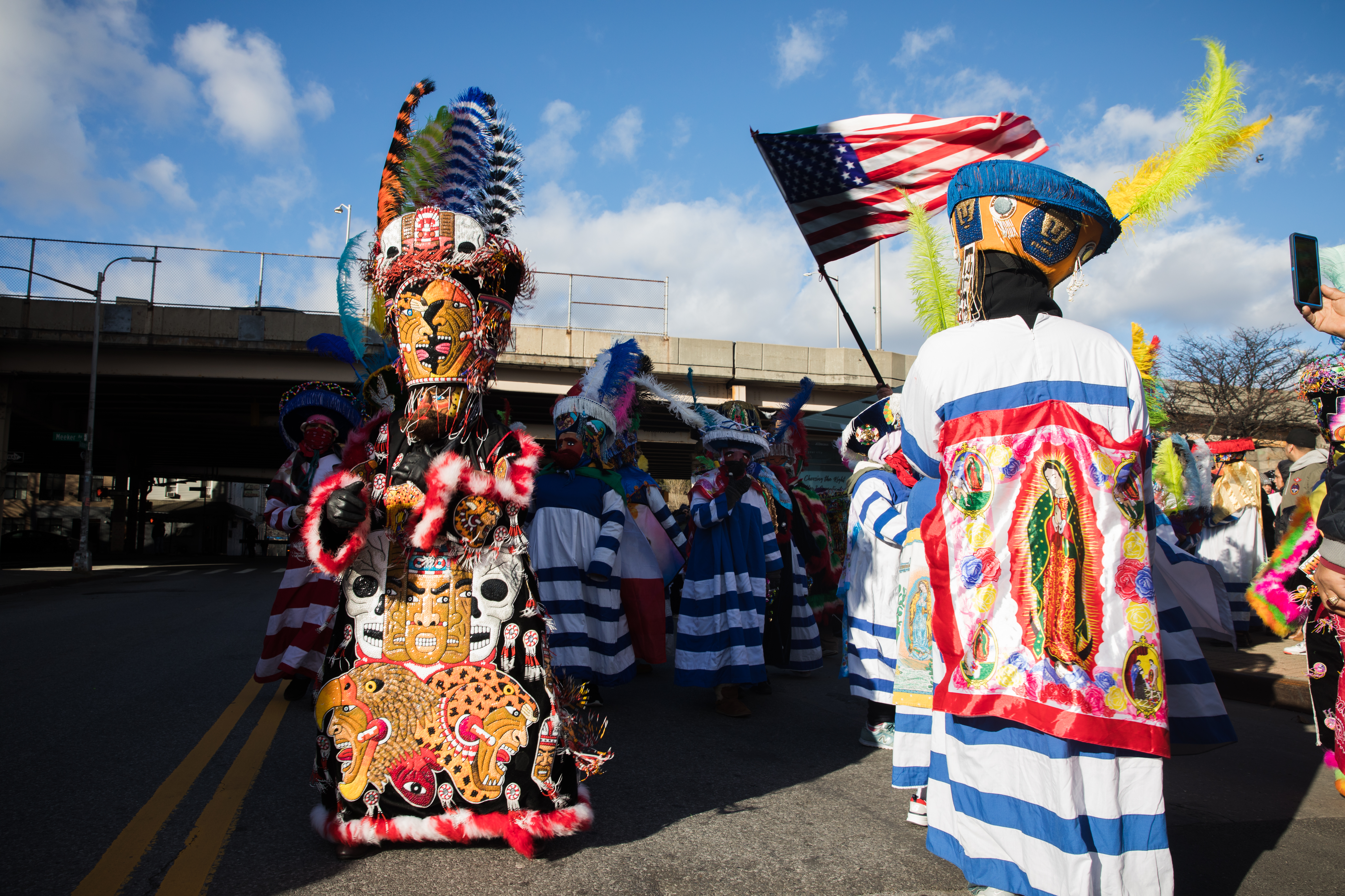 Chinelos are traditional costumed dancers from certain states in Mexico. The dance group provided color to Graham Avenue for the parade. 