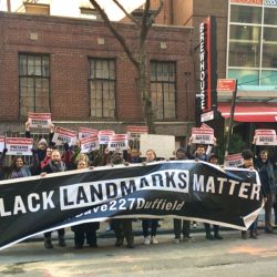 Activists staged a Feb. 22 rally and march calling for the landmarking of 227 Duffield St., where Abolitionists lived. Photo: Lore Croghan/Brooklyn Eagle