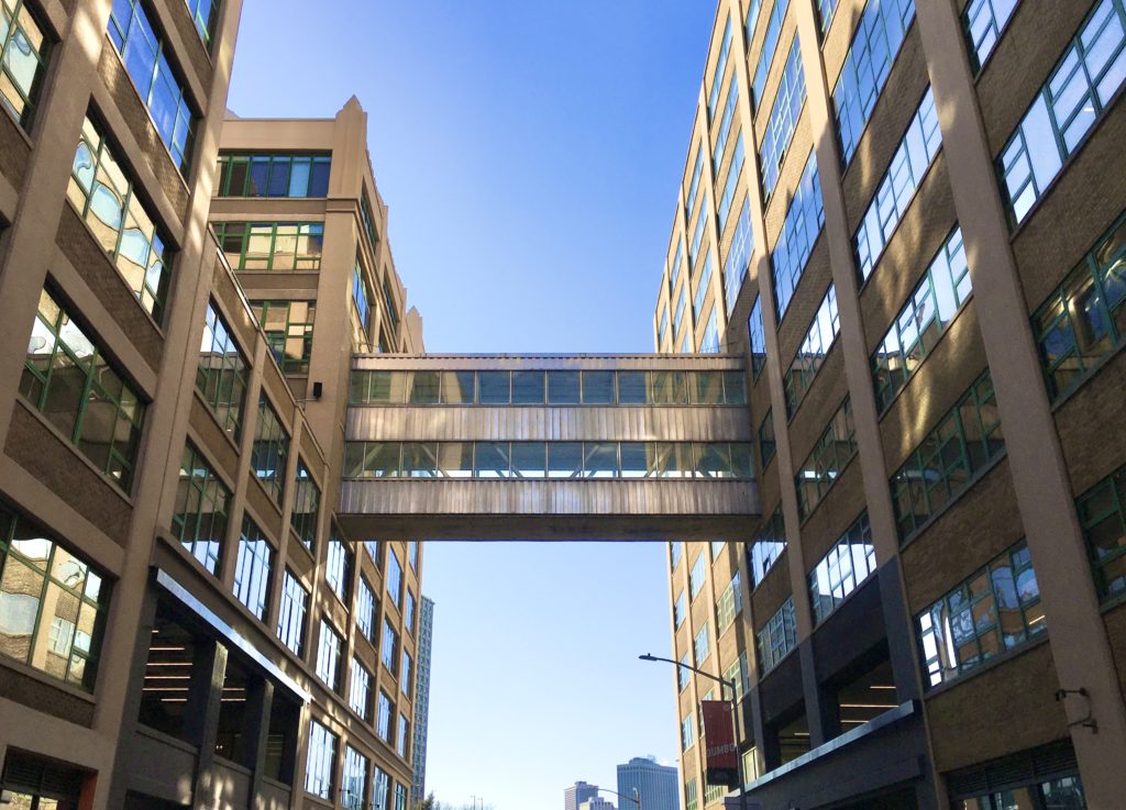 This skybridge can be found in DUMBO Heights. Photo: Lore Croghan/Brooklyn Eagle