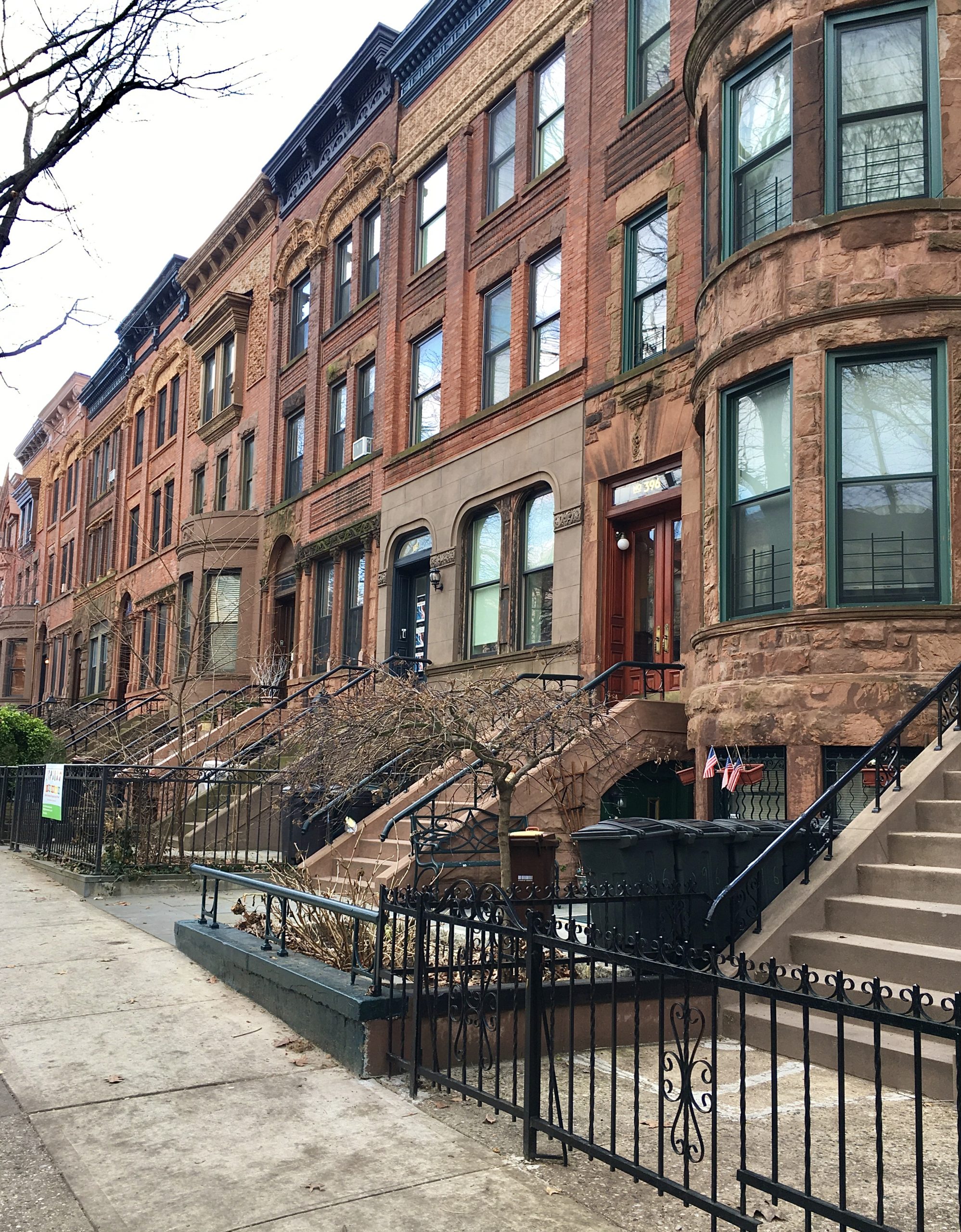 I couldn’t tear my eyes away from the decorative terra cotta on these 4th Street homes. Photo: Lore Croghan/Brooklyn Eagle