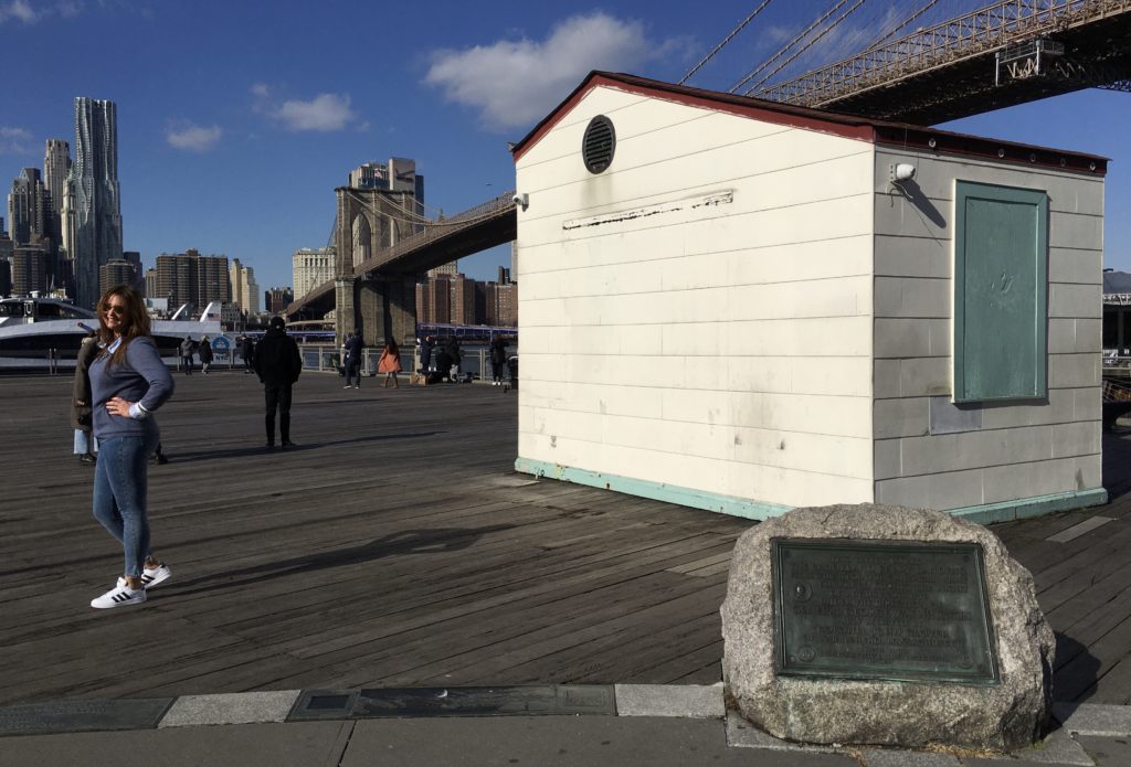 Here’s the Fulton Ferry Landing Pier with the Brooklyn Bridge visible on Lower Manhattan’s shoreline. Photo: Lore Croghan/Brooklyn Eagle