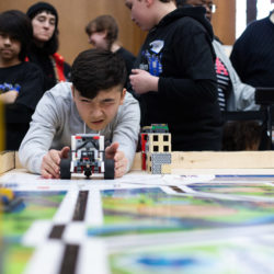 Brooklyn Robotics League held its final competition at Brooklyn Public Library's central branch on Feb. 22, 2020 where 13 teams of kids (ages 9-17) competed for first, second and third place positions. The league is part of a 12-week workshop with NYC FIRST to teach kids STEM concepts. Photo: Paul Frangipane/Brooklyn Eagle