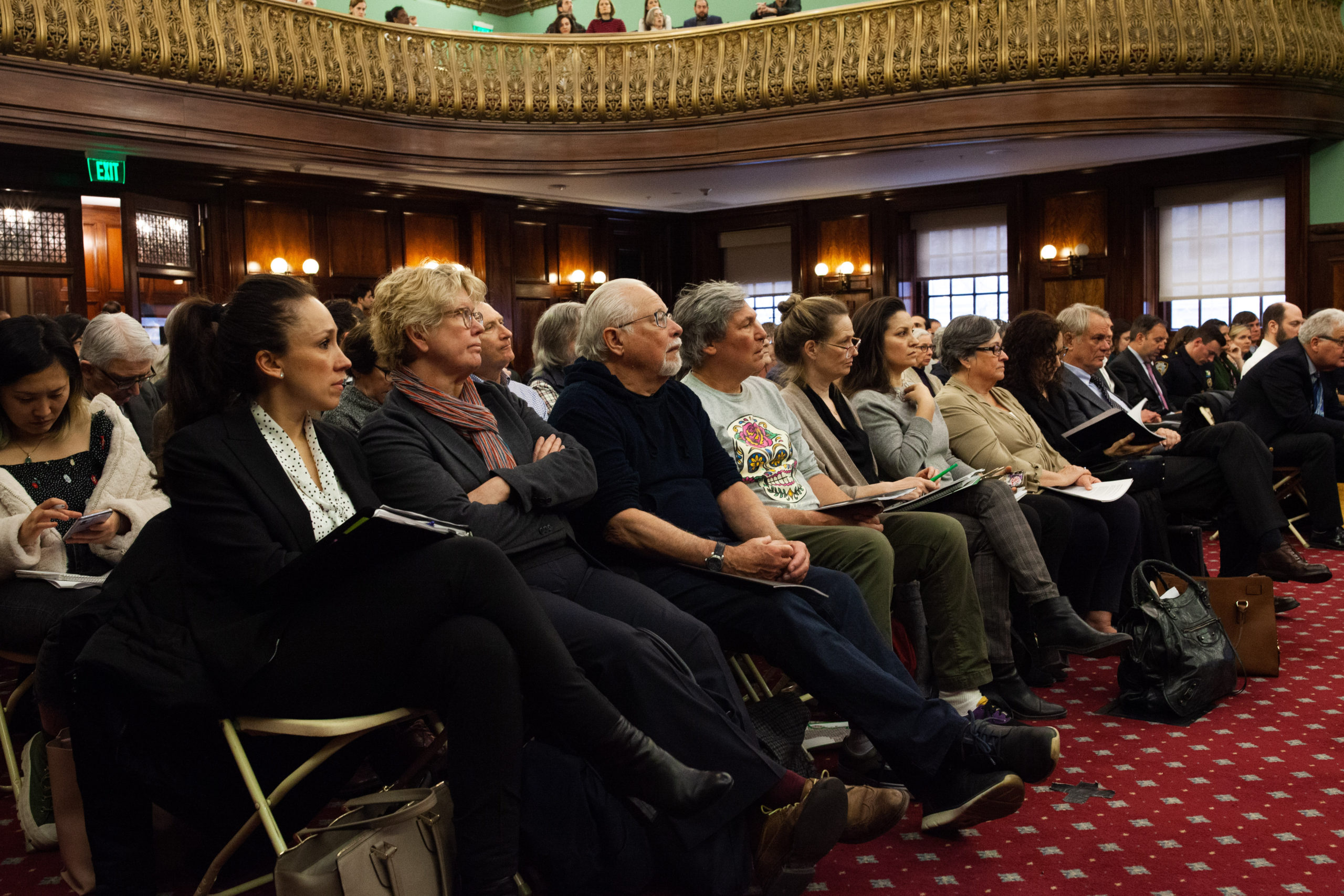 The crowd at Tuesday’s hearing on recommendations released by the Council and its engineering firm Arup. Photo: Paul Frangipane, Brooklyn Eagle