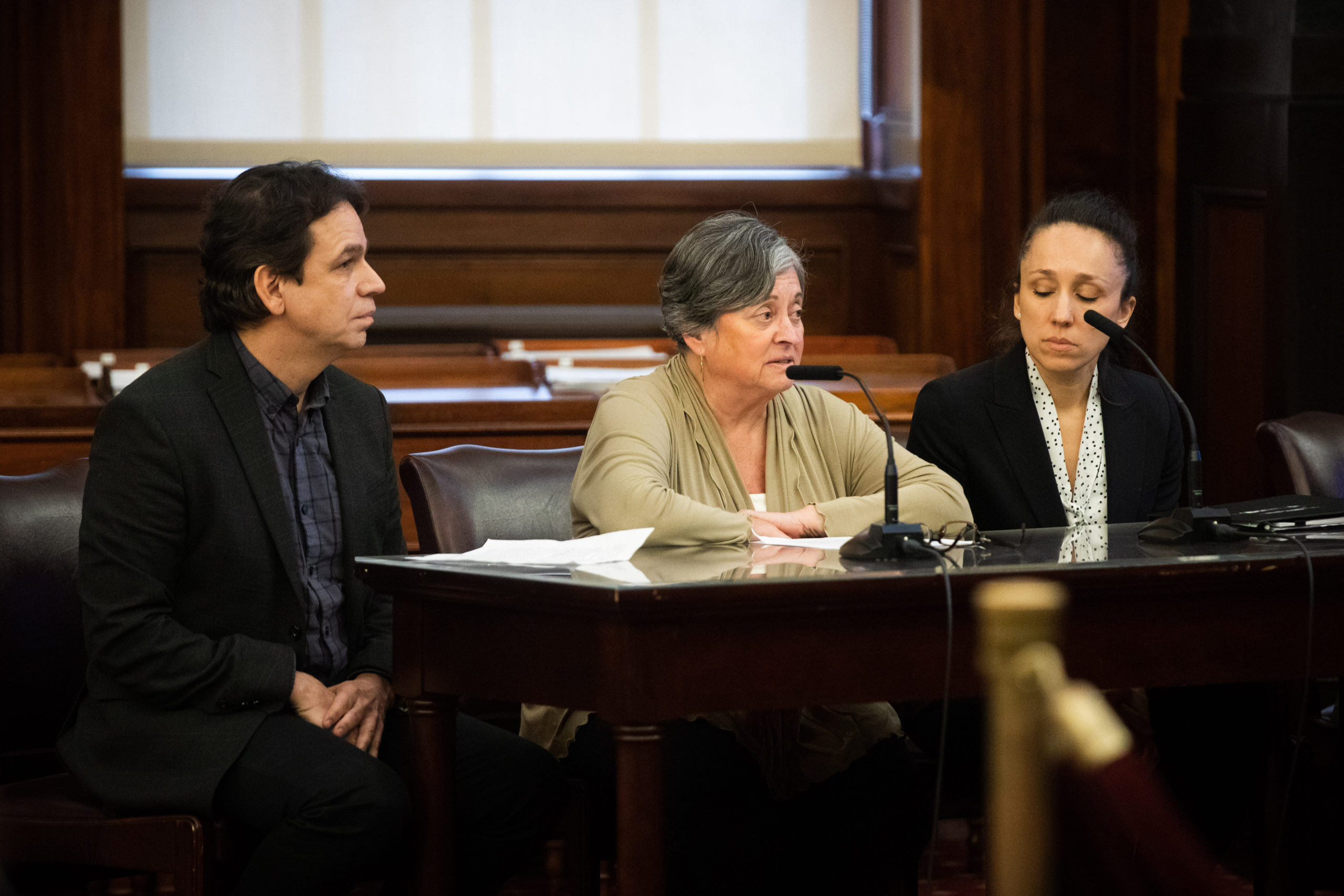 From left: Marc Wouters, Martha Bakos Dietz of the Brooklyn Heights Association, Hilary Jager of a Better Way. Photo: Paul Frangipane, Brooklyn Eagle